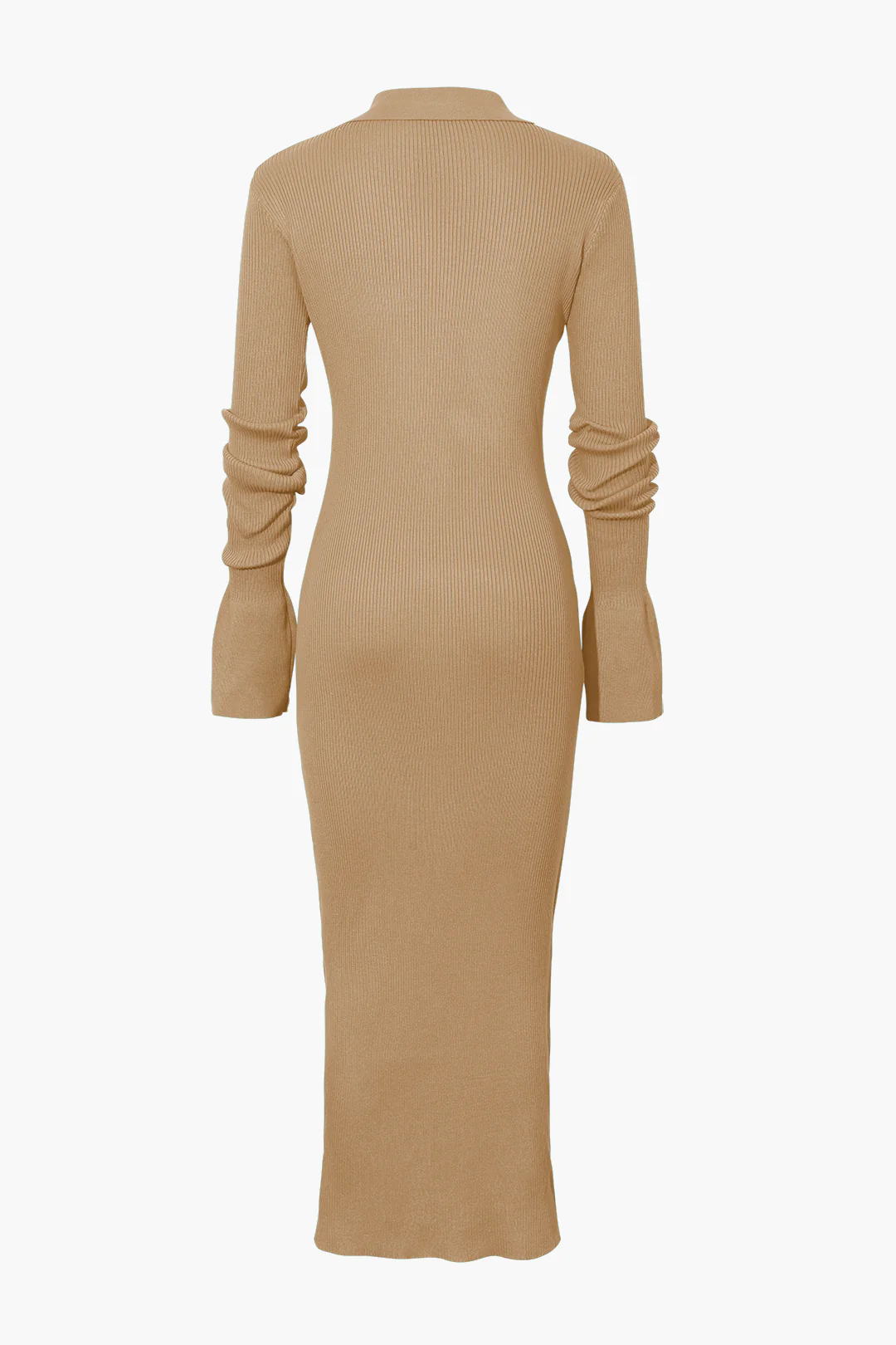 Shell Sleeve Ribbed Buttons Down Maxi Dress - Image 11