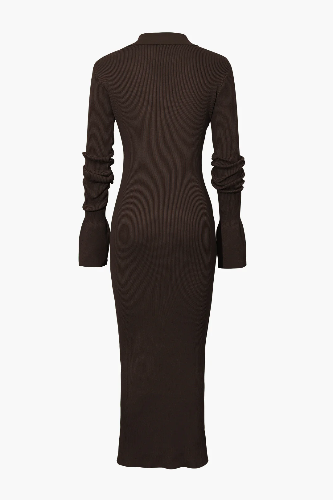 Shell Sleeve Ribbed Buttons Down Maxi Dress - Image 5