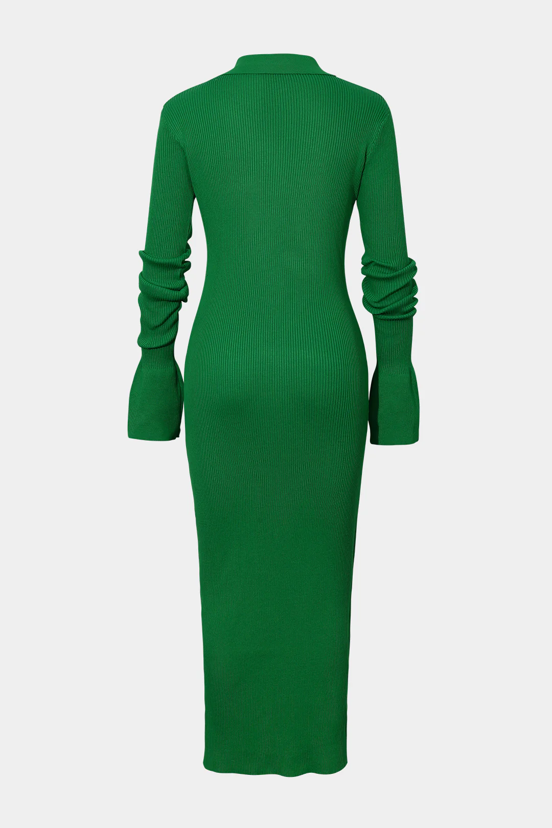Shell Sleeve Ribbed Buttons Down Maxi Dress - Image 8