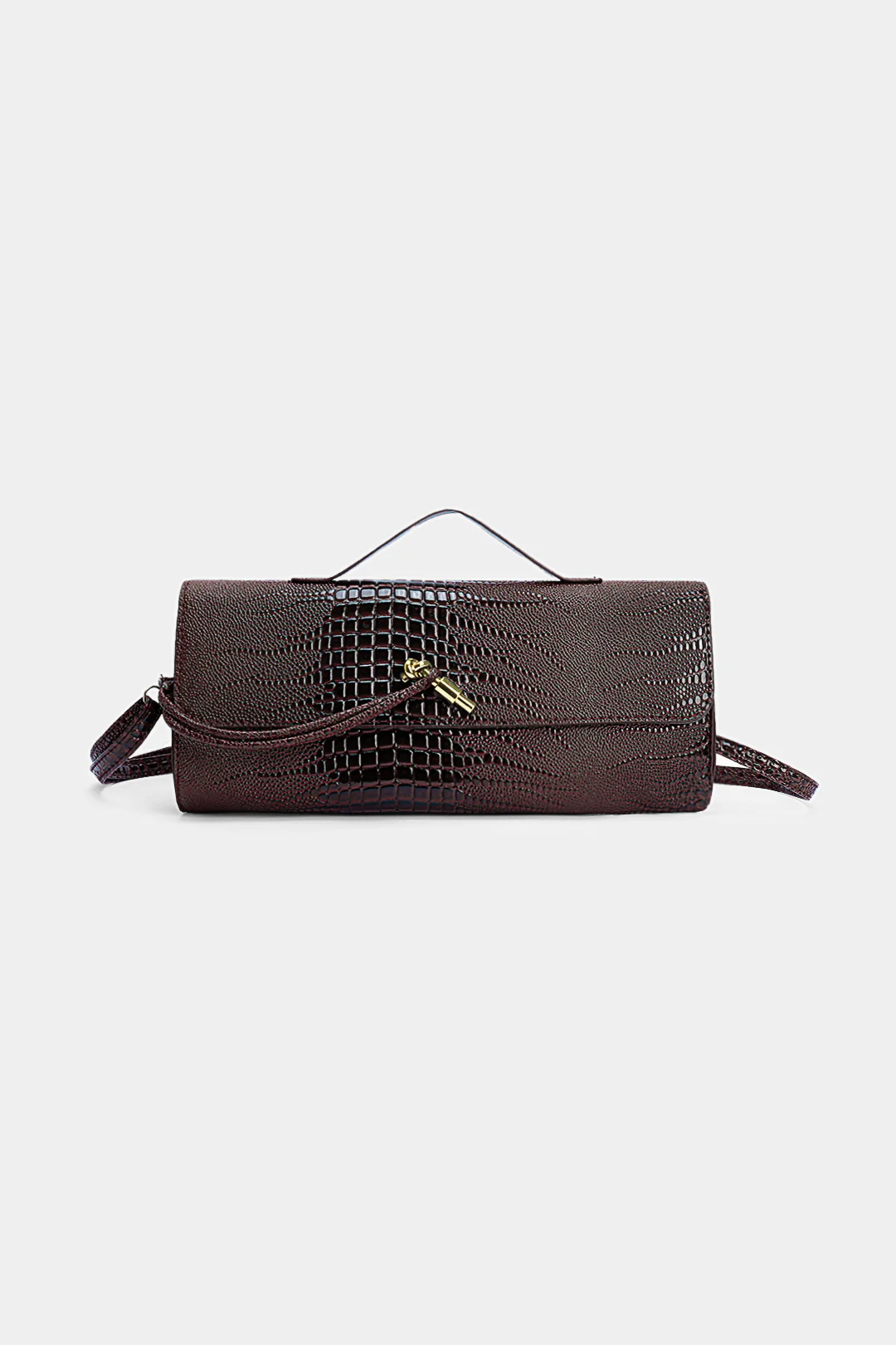 Crocodile Skin Pattern Faux Leather Clutch Bag - Image 7