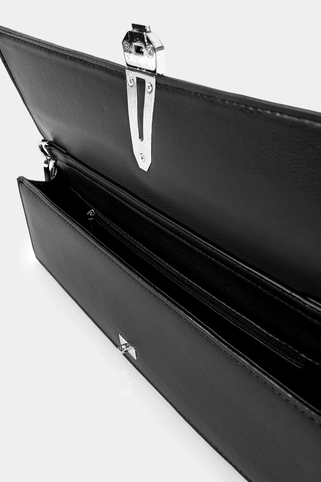 Leather Metallic Chain Clutch Bag - Image 3