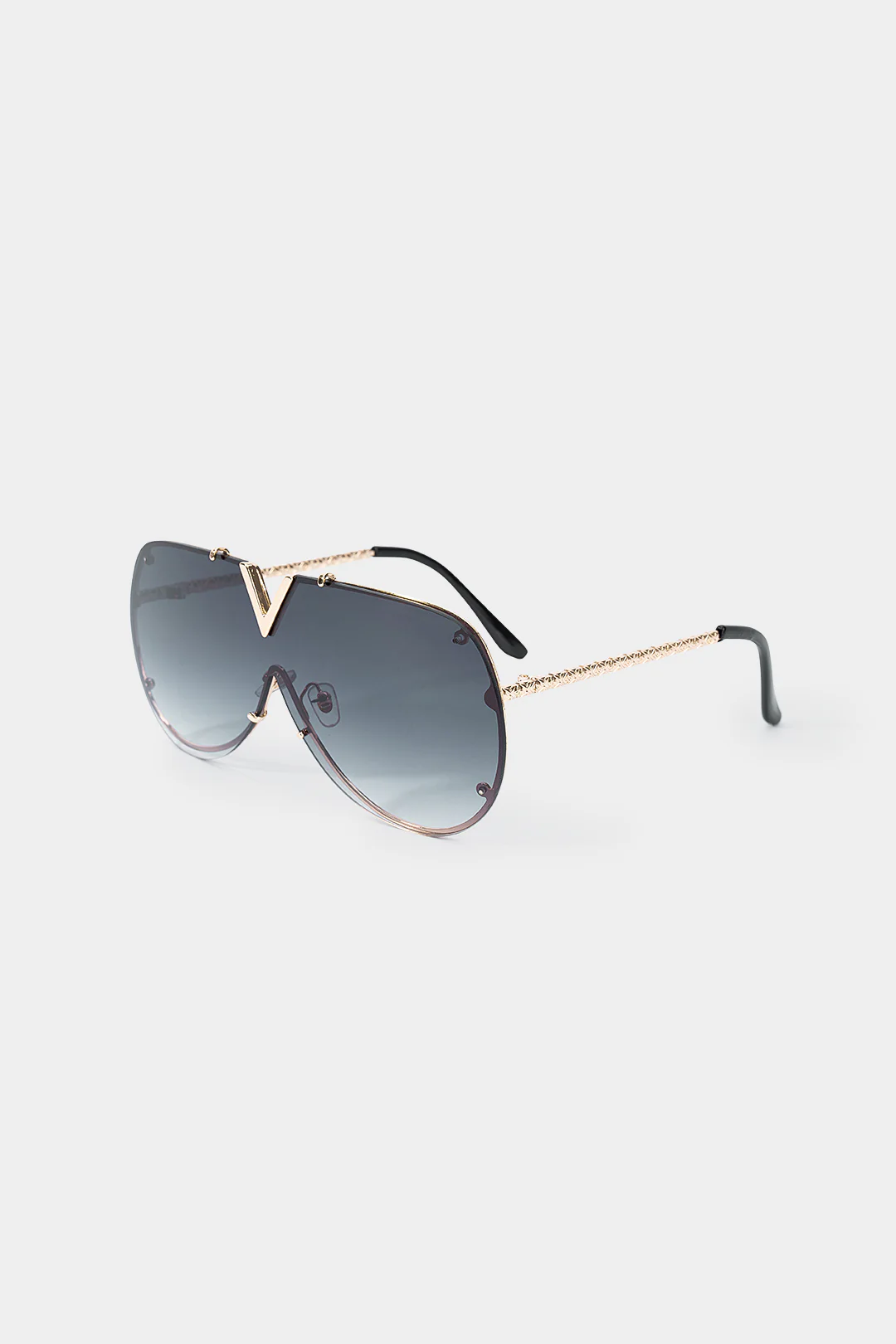 V-Shape Metallic Frame Sunglasses