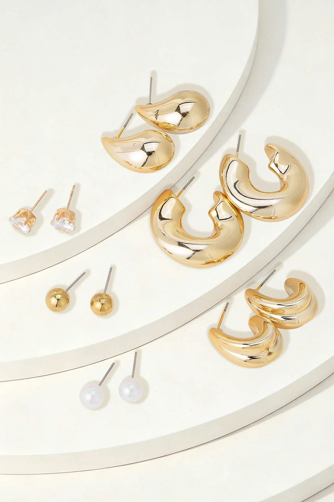 Alloy Water Drop C Shape Earrings - Image 2