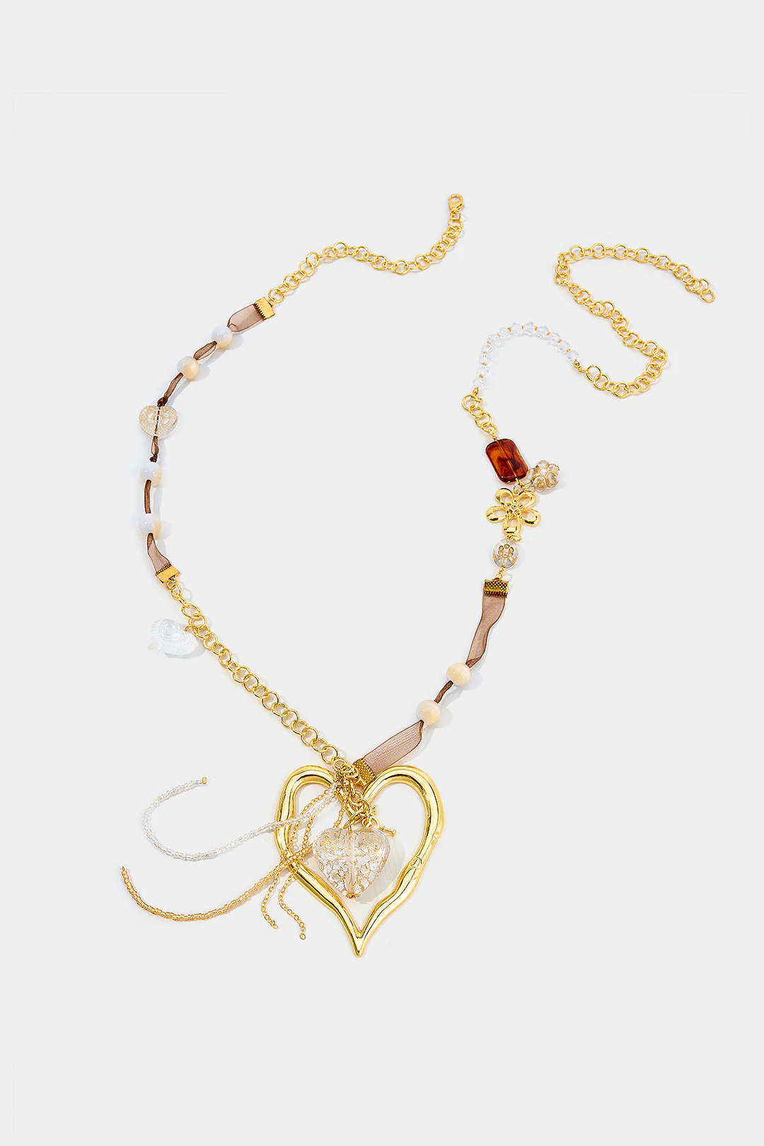 Alloy Irregular Pendant Beaded Necklace - Image 3