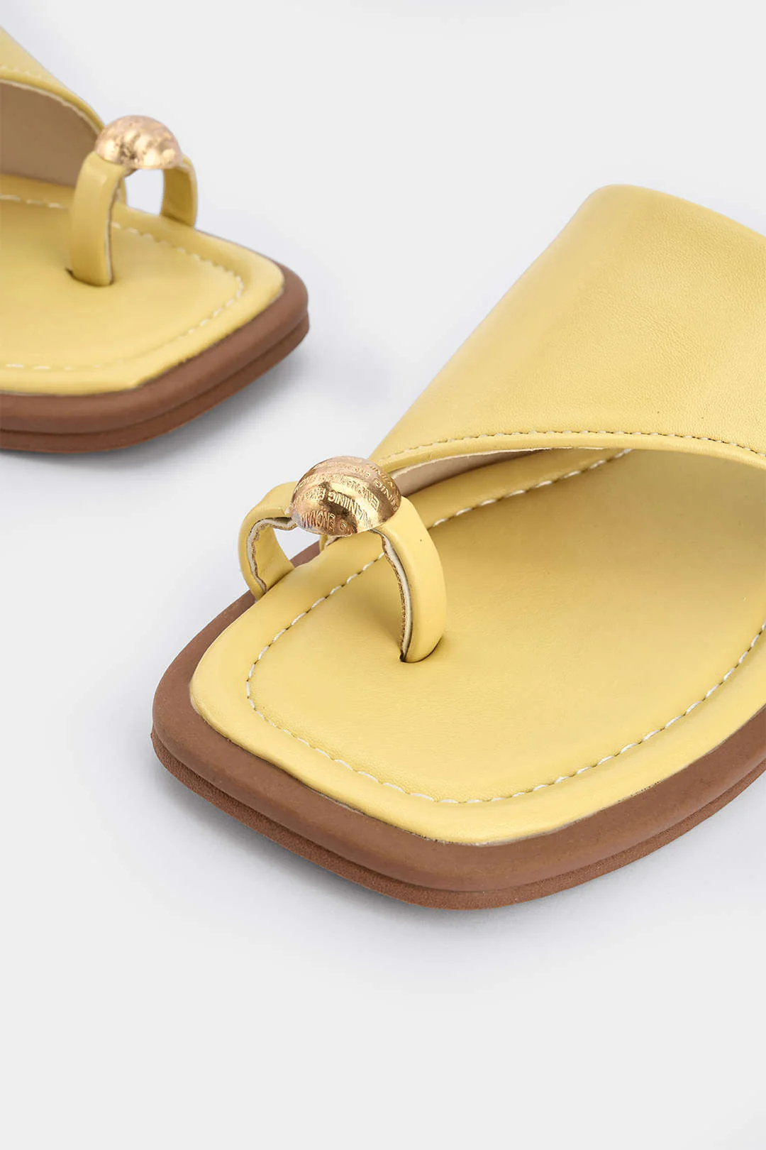 Contrast Open Toe Flats - Image 2