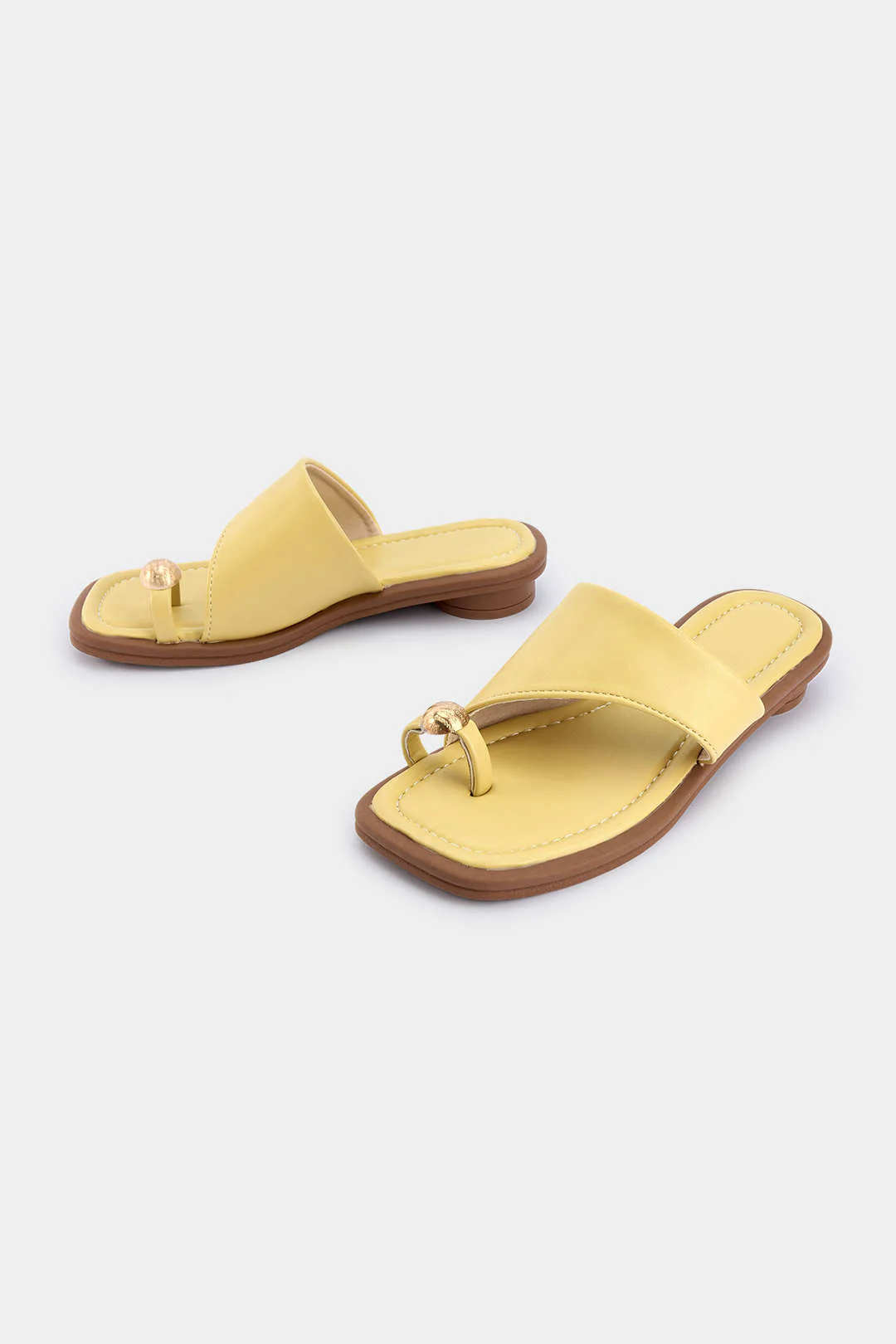 Contrast Open Toe Flats - Image 4