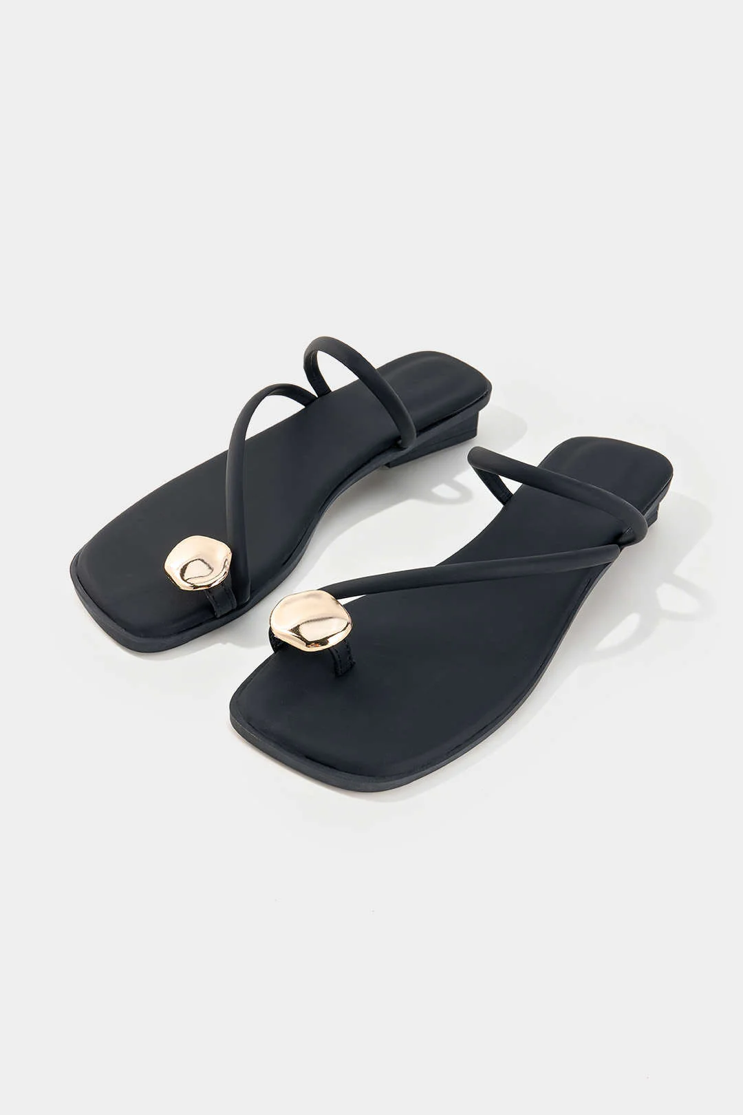 Metallic Decor Square Toe Flats - Image 3