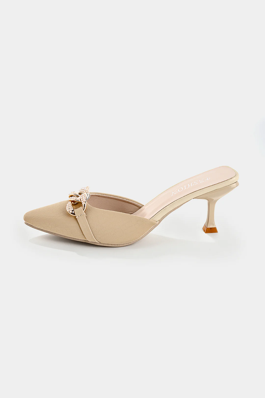 Leather Metallic Heels - Image 3