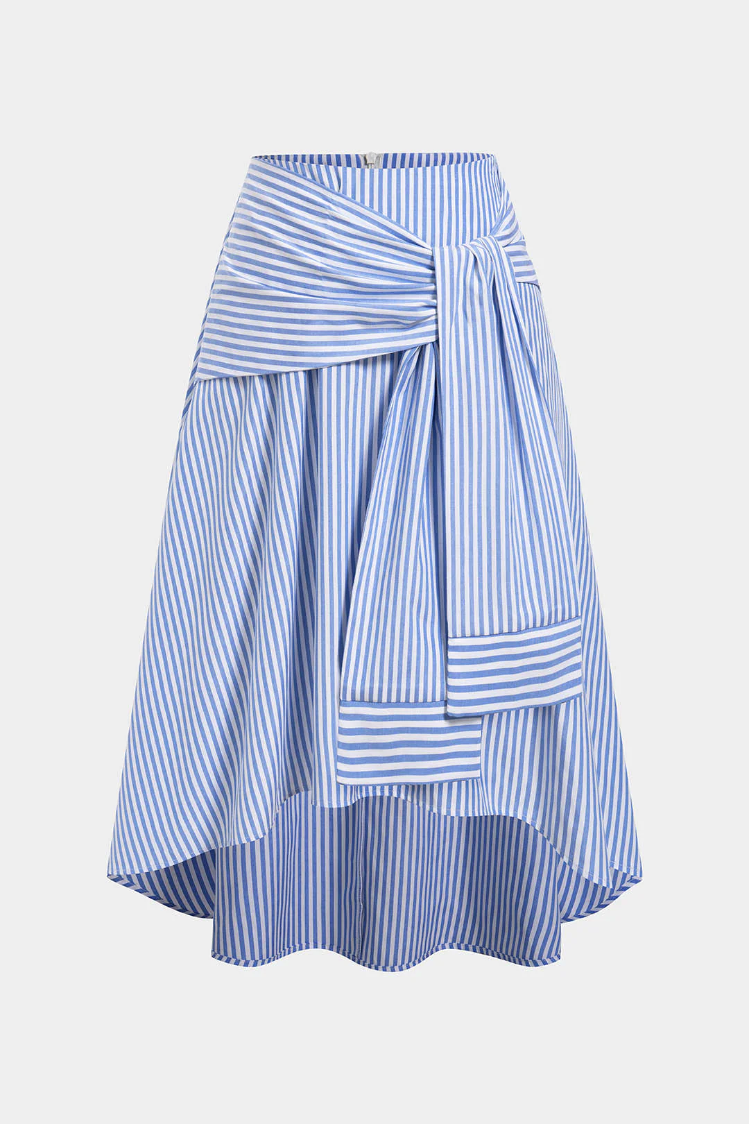 Stripes Print Tie-Up Ruched Skirt