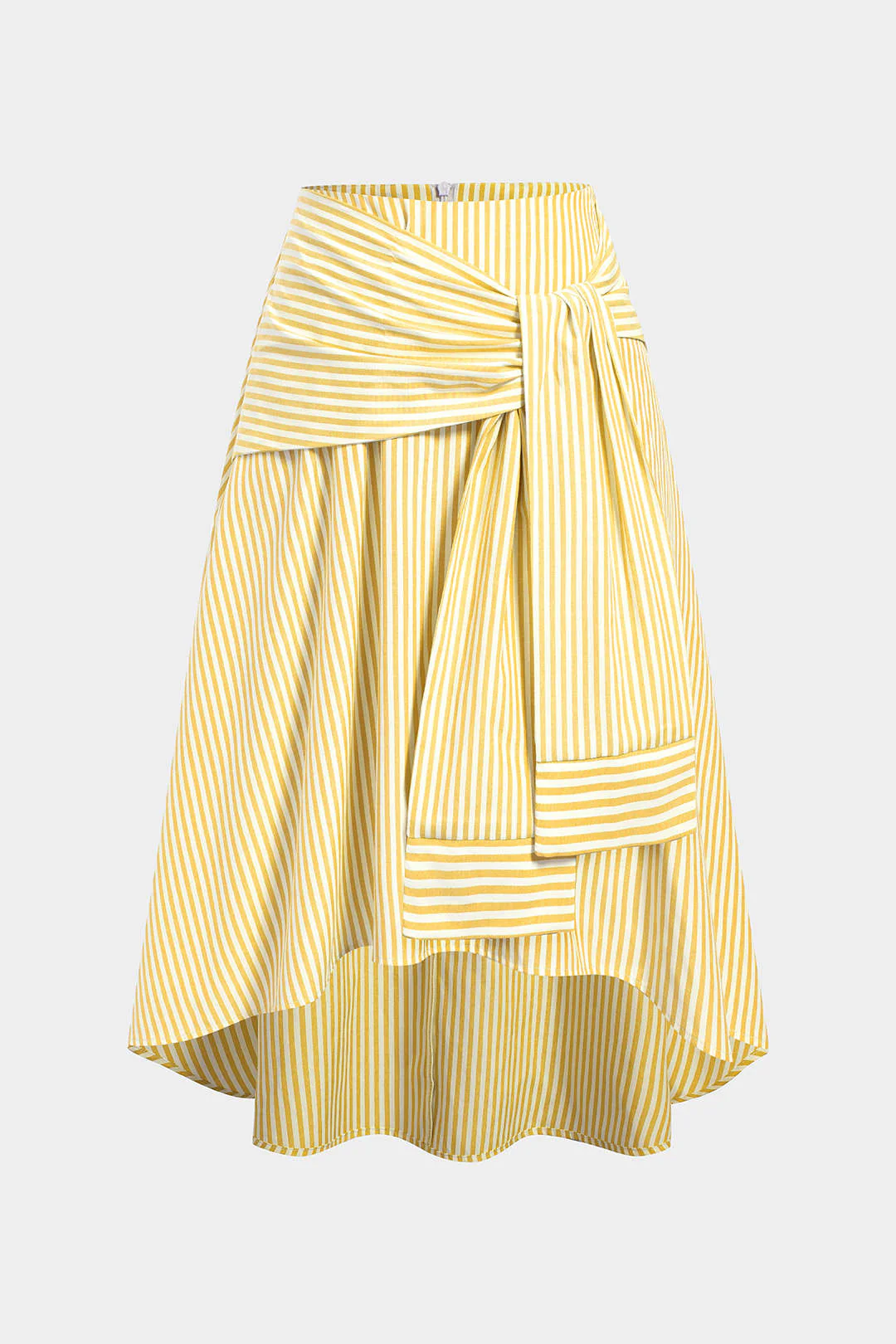 Stripes Print Tie-Up Ruched Skirt - Image 5