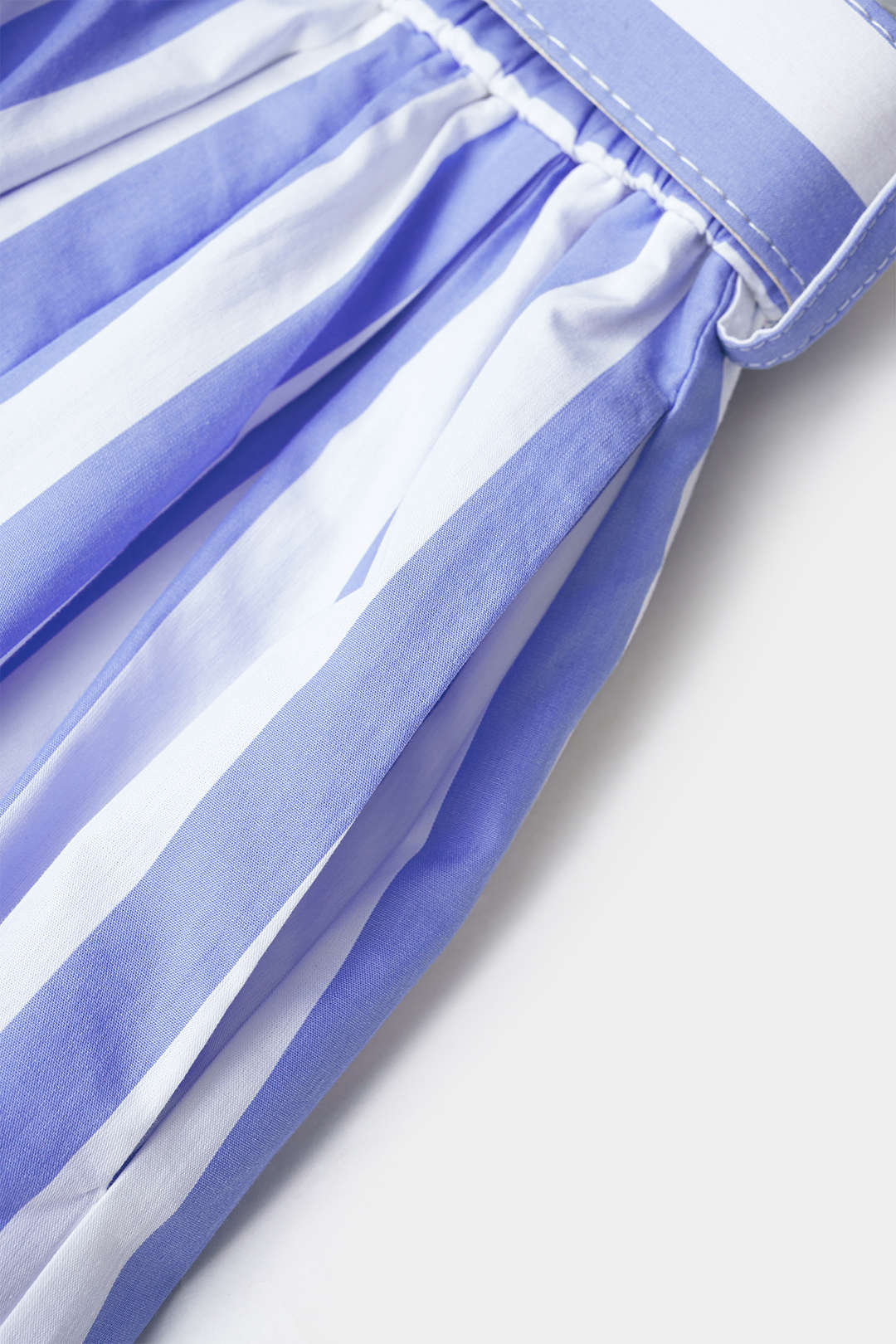 Stripes Print Belted Slit Skirt - Image 4