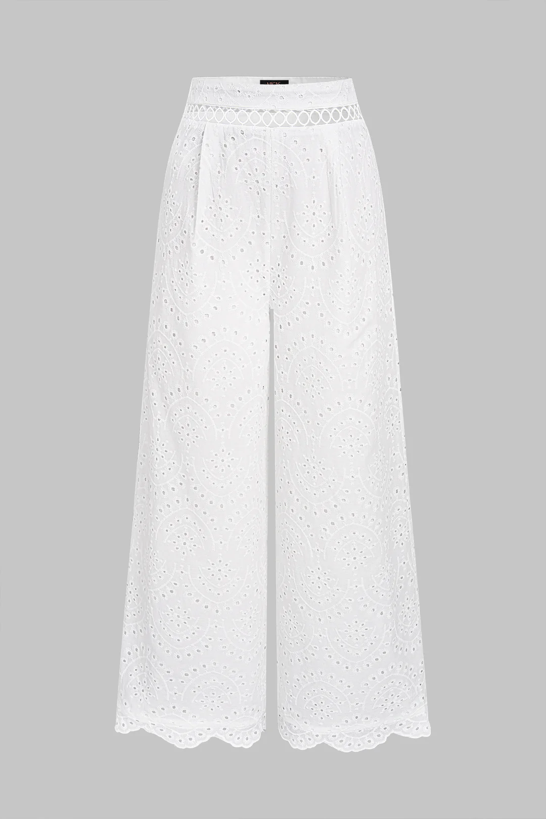 Jacquard Cut Out Wide Leg Pants - Image 2