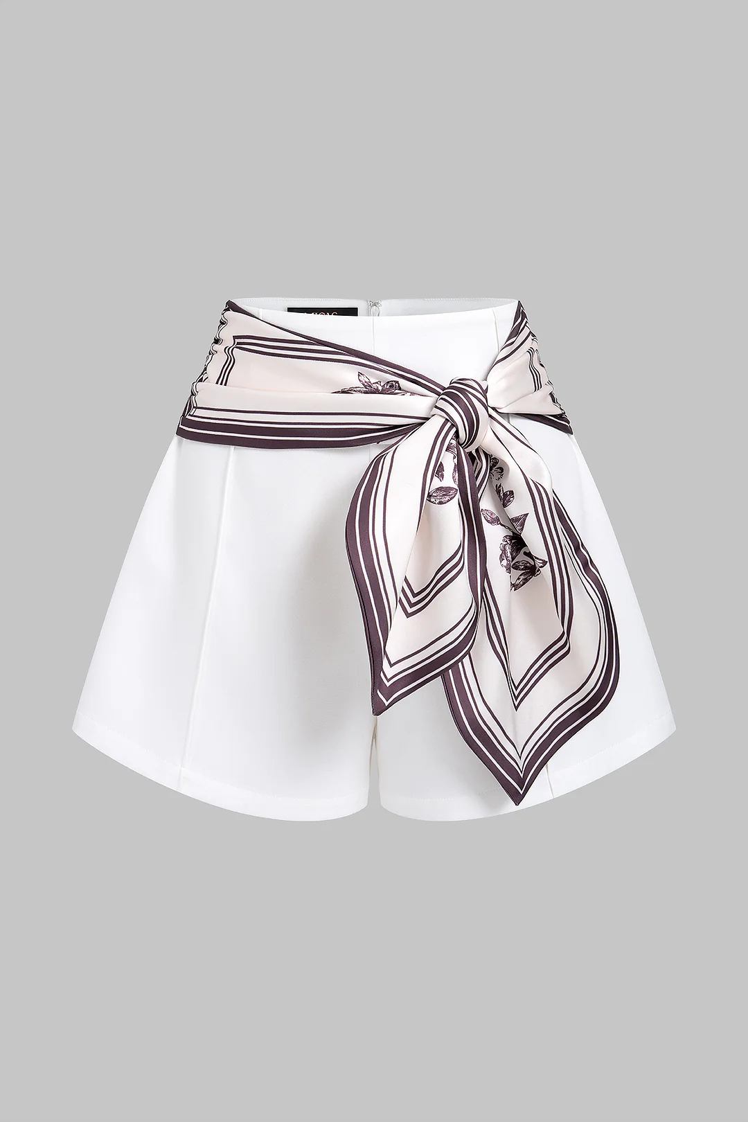 Geometric Print Tie-Up Wide Leg Shorts