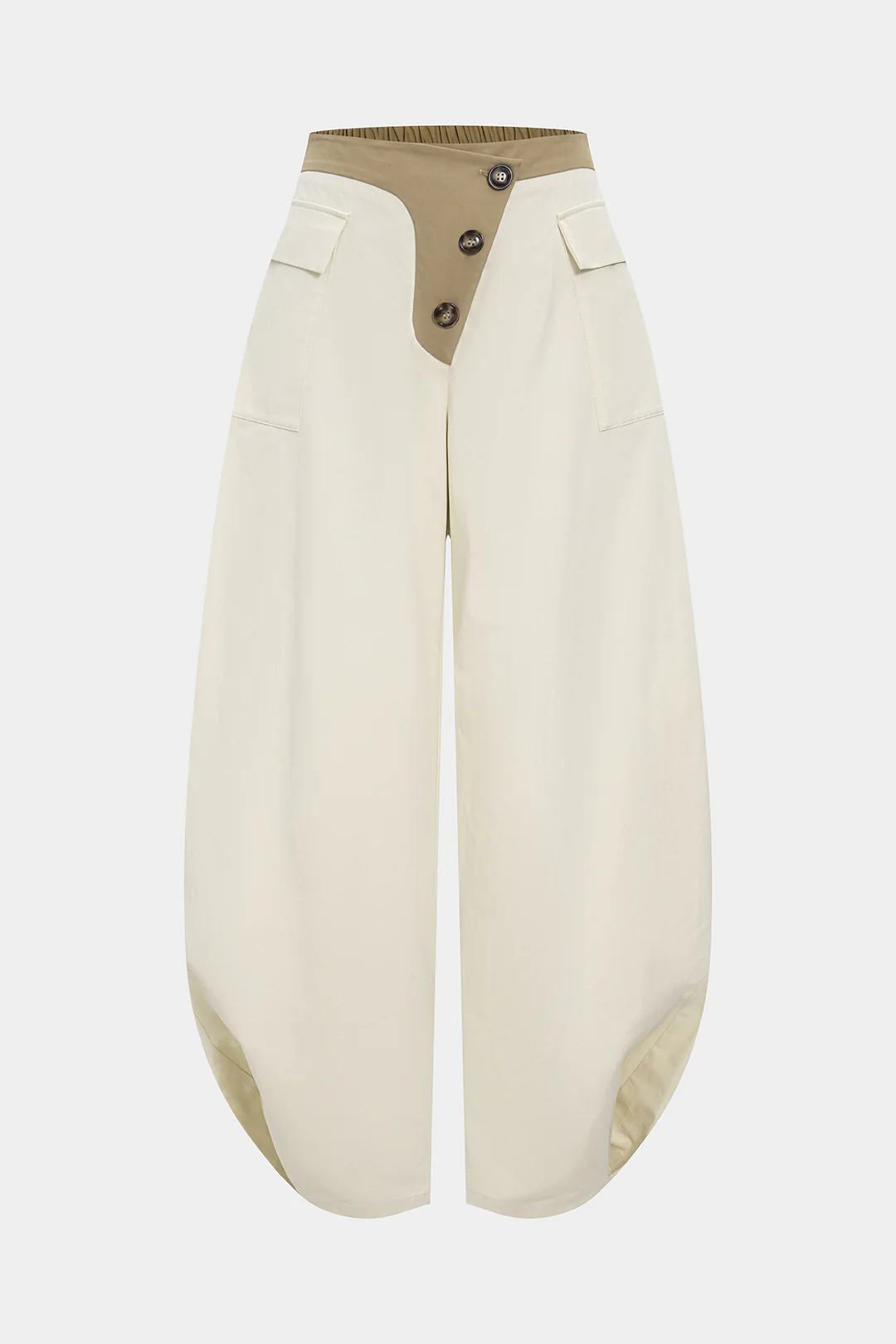 Asymmetrical Button Wide Leg Trousers