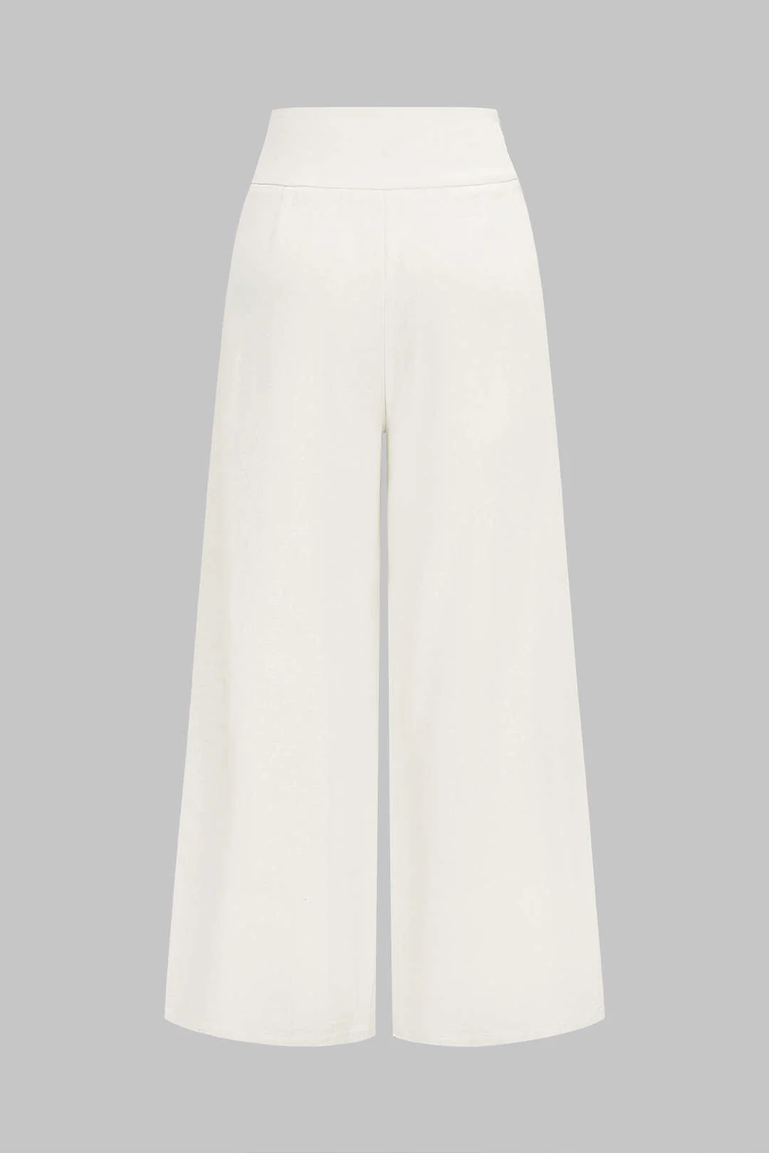 Asymmetrical Waistband Wide Leg Pants - Image 5