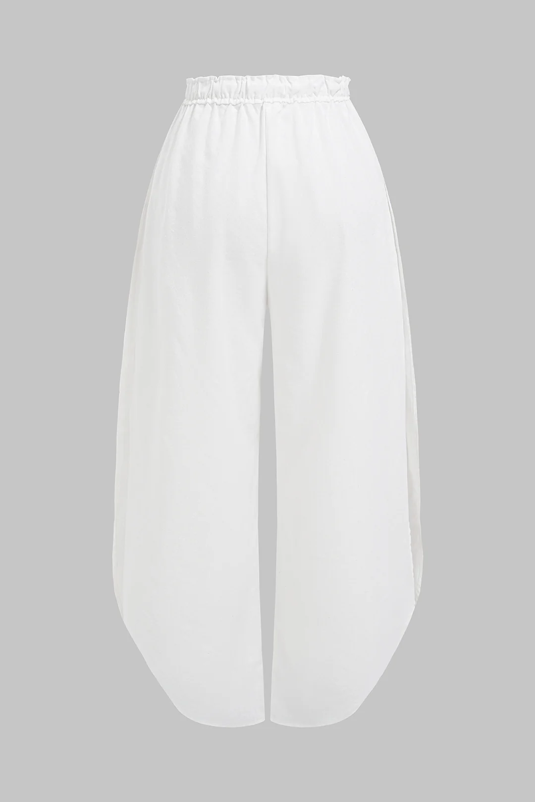 Solid Drawstring Side Slit Pants - Image 3