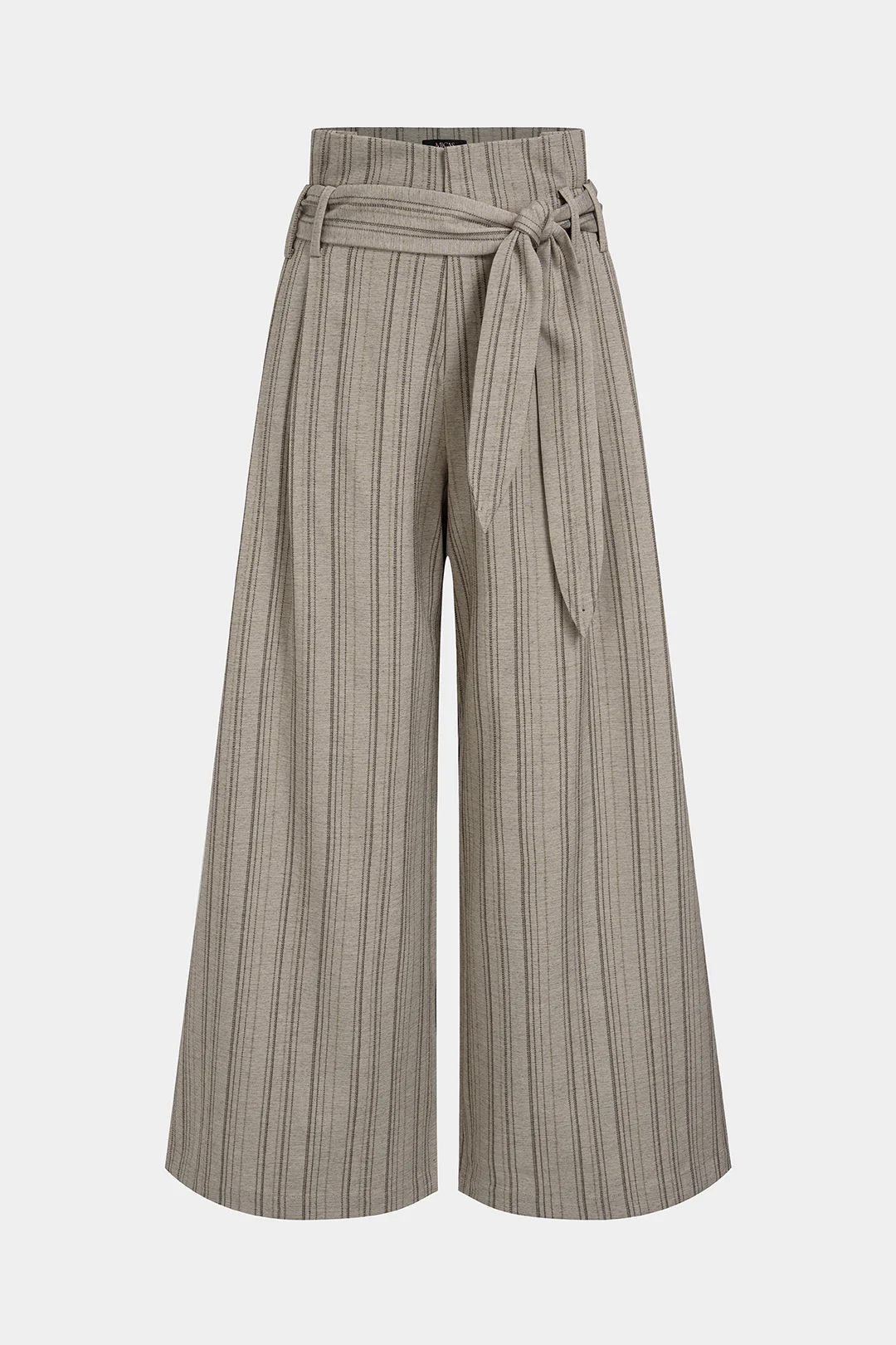 Striped Knotted Belted Wide Leg Pants