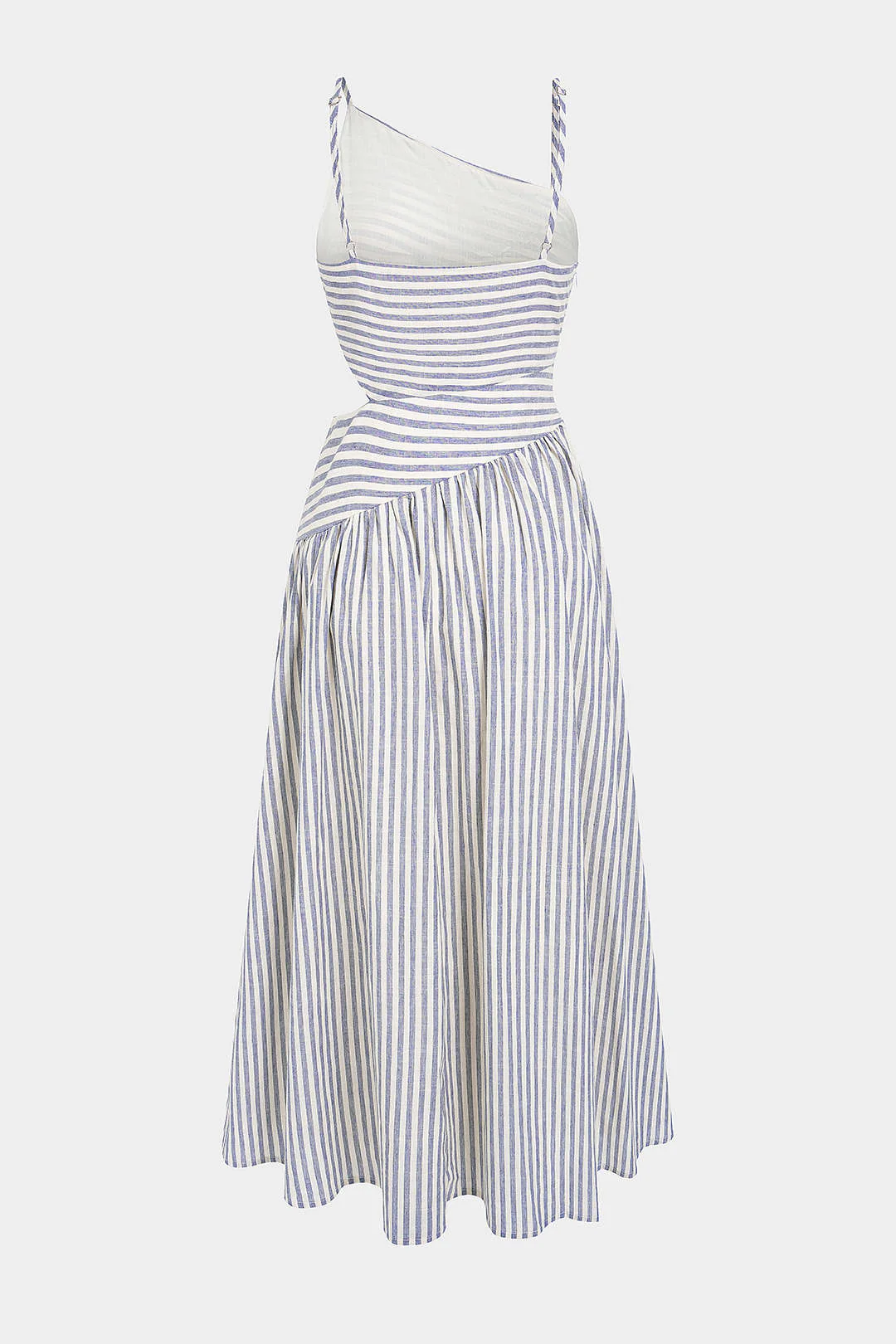 Stripes Print Asymmetrical Cut Out Sleeveless Maxi Dress - Image 2