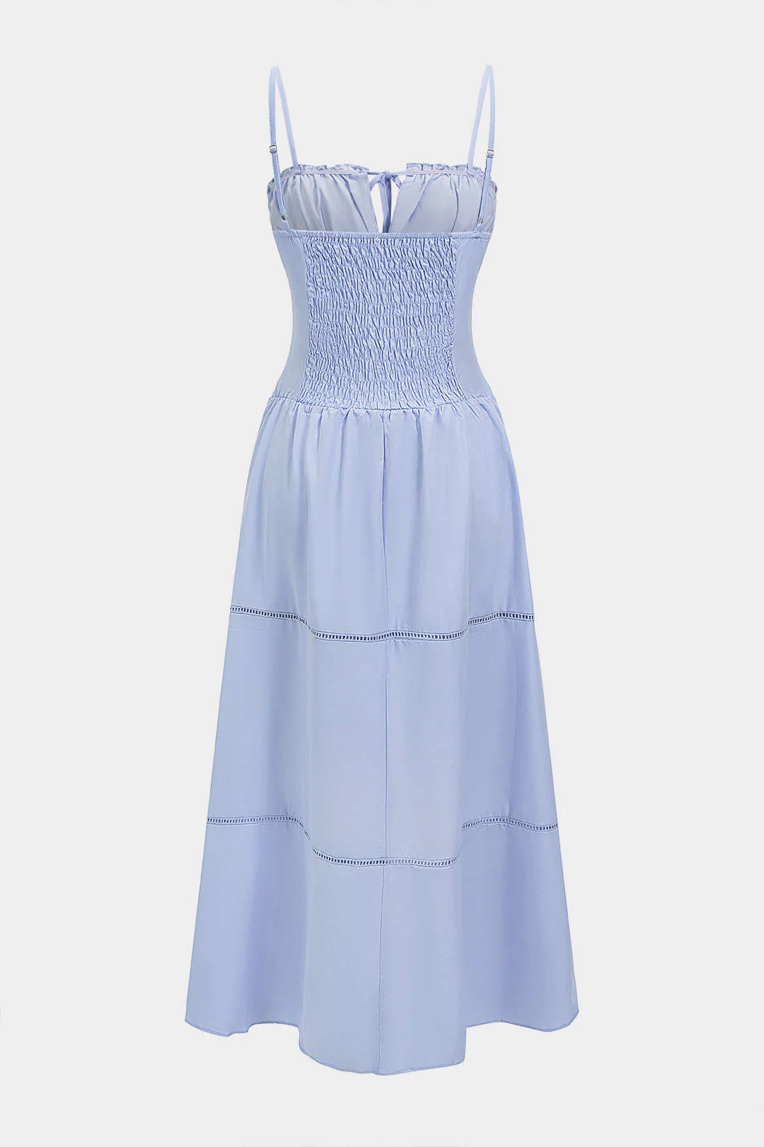Ruched Tie-Up Hollow Out Sleeveless Slip Maxi Dress - Image 2