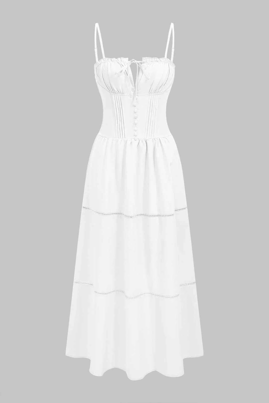 Ruched Tie-Up Hollow Out Sleeveless Slip Maxi Dress - Image 5