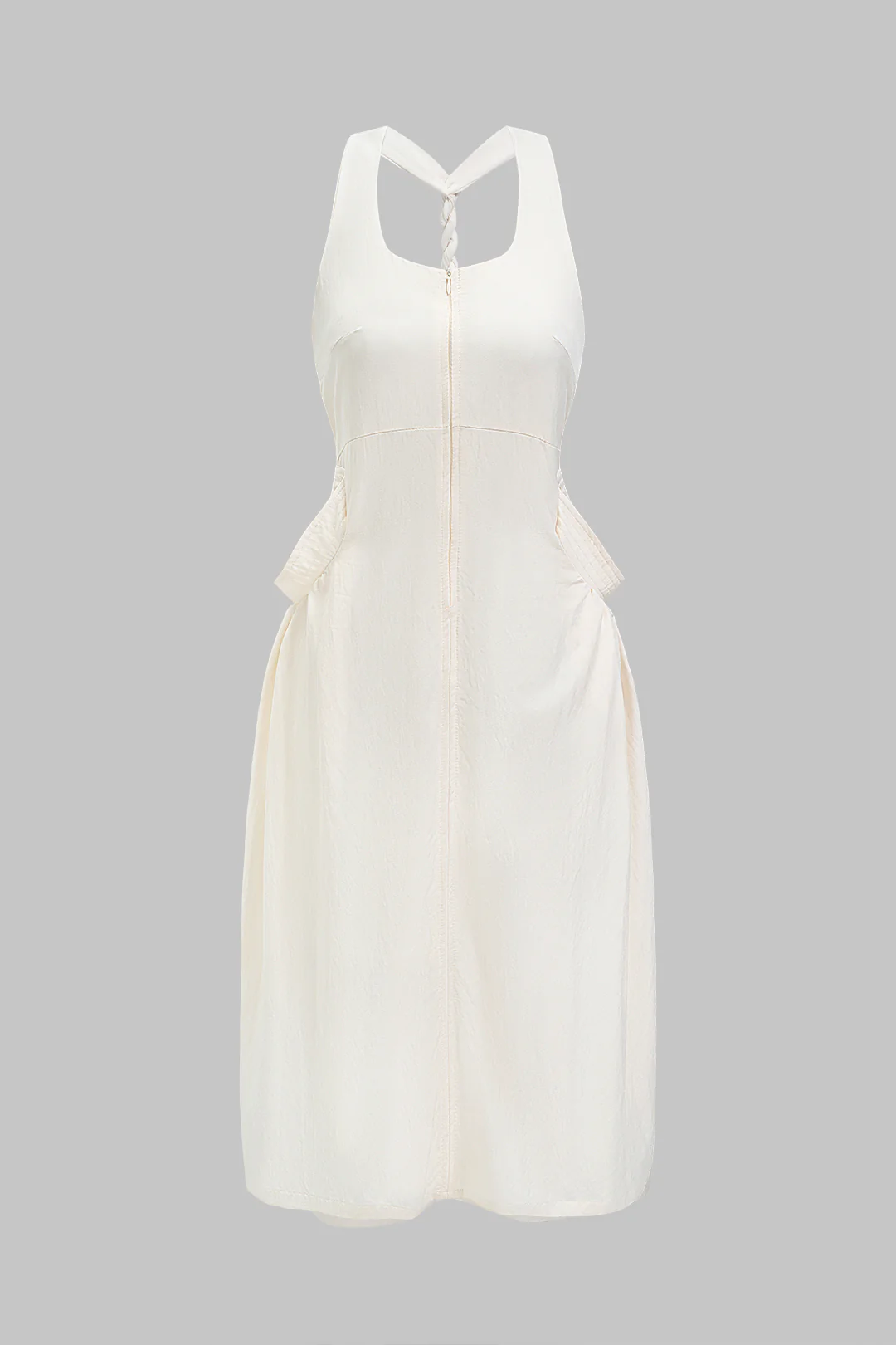 Solid Twist Knot Backless Sleeveless Maxi Dress