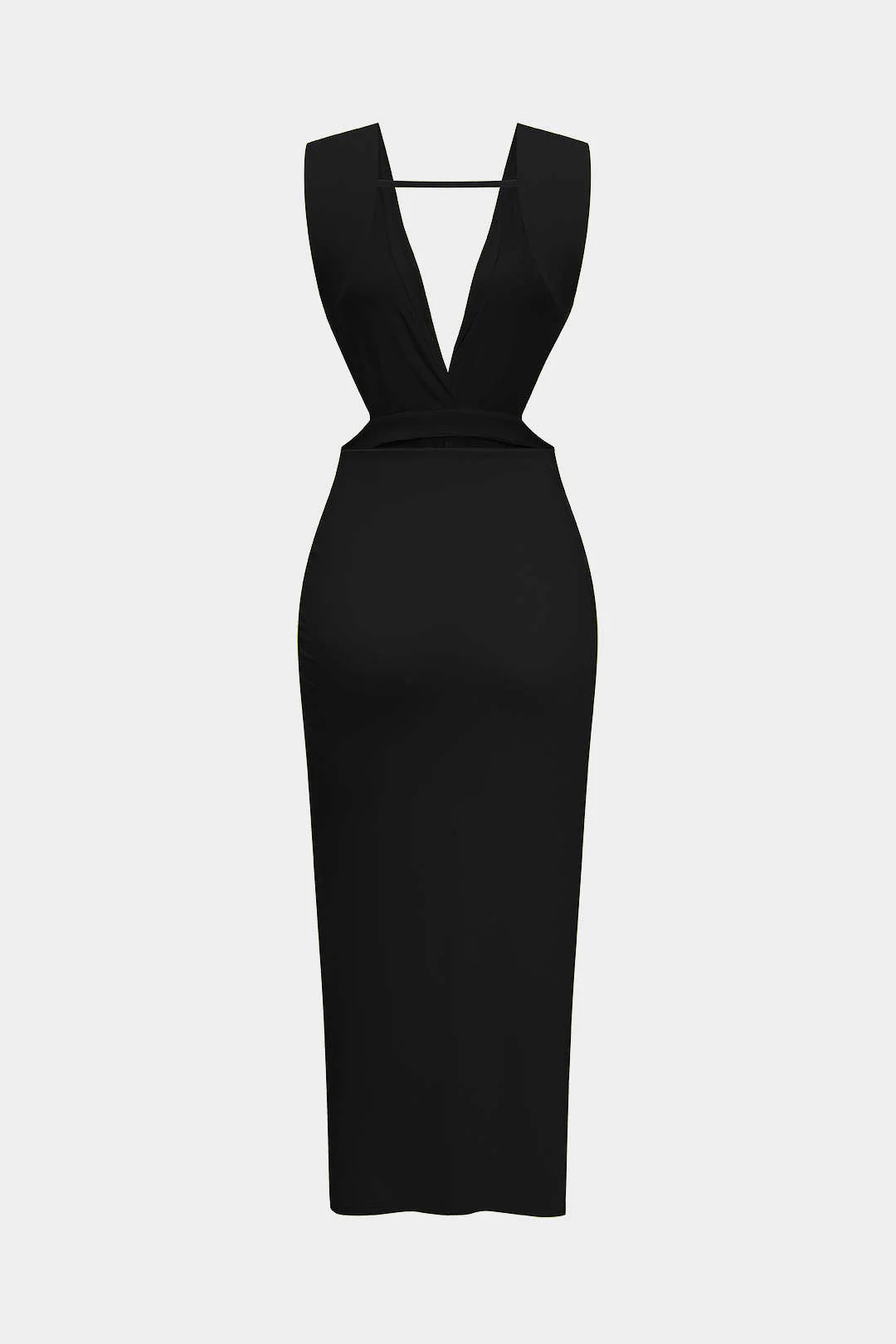 Ruched Twist Knot Backless Sleeveless Midi Dress - Image 9