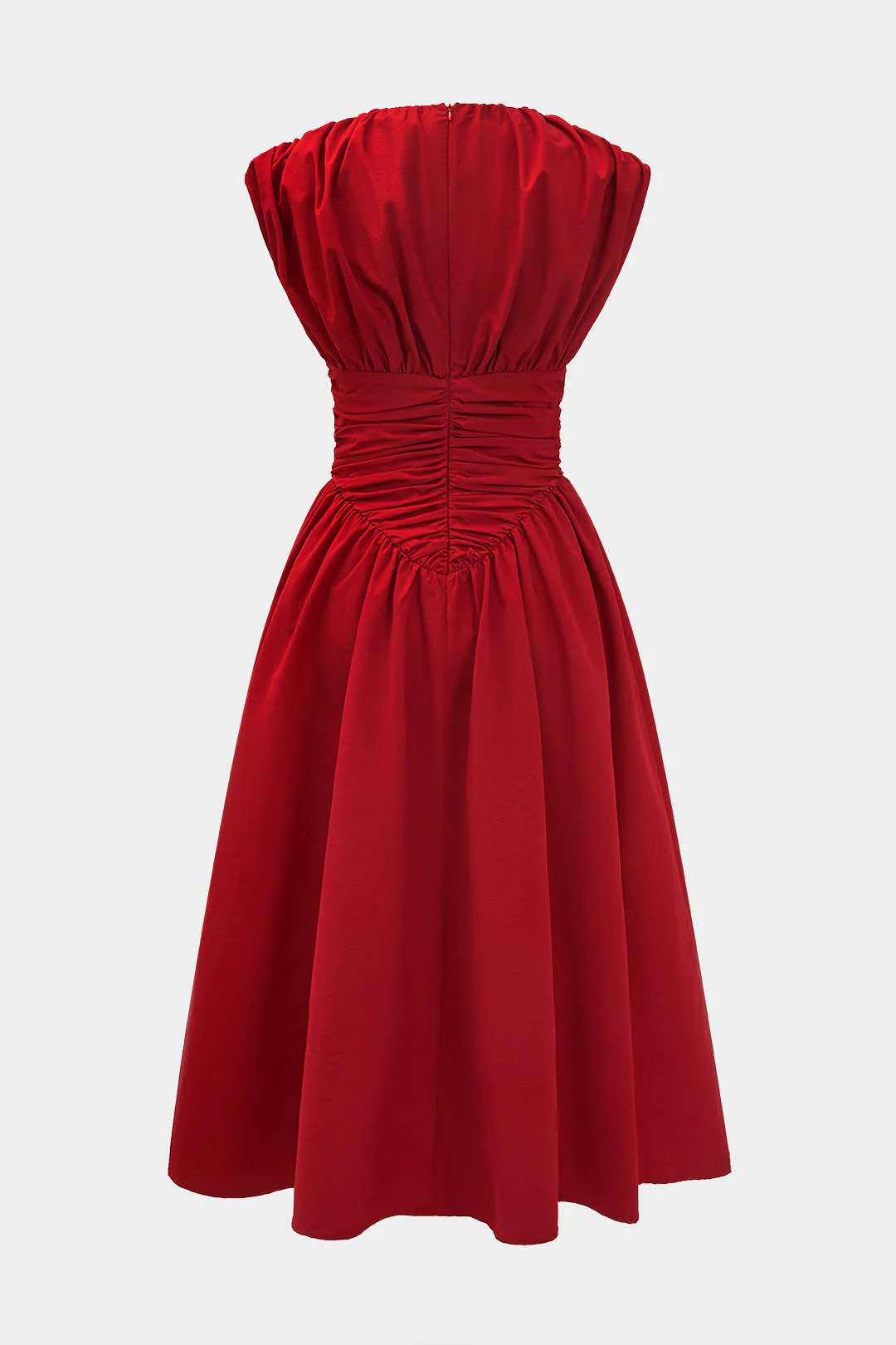 Solid Ruched Maxi Dress - Image 2