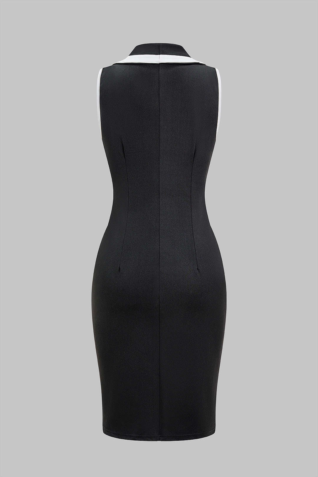 Contrast Button Sleeveless Midi Dress - Image 2