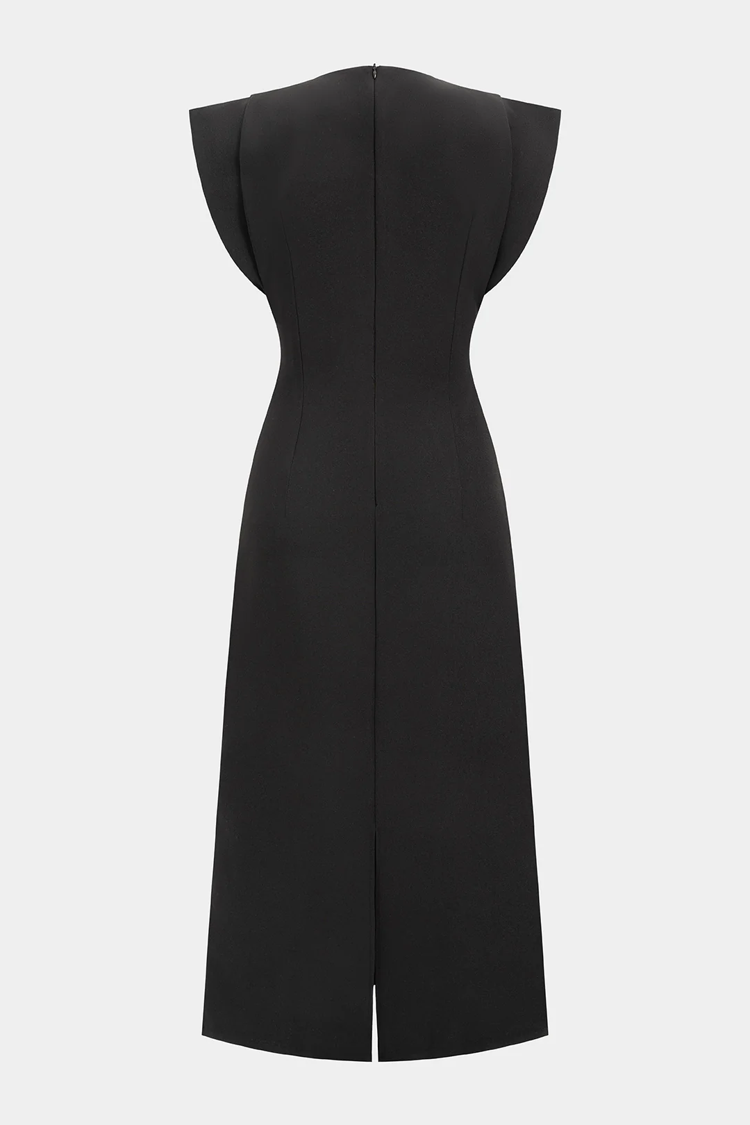 Round Neck Metallic Cut Out Sleeveless Midi Dress - Image 2
