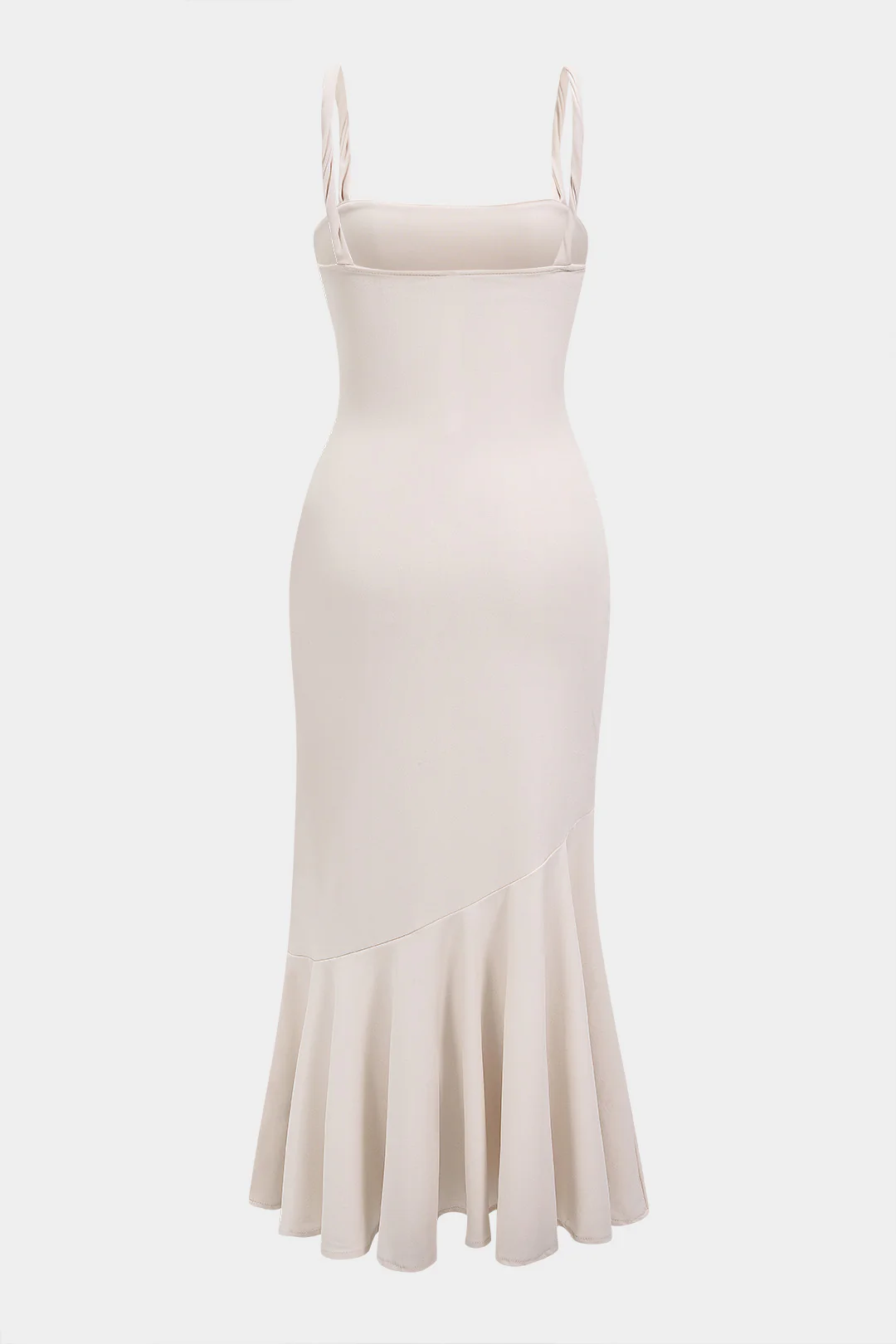 Twist Knot Drawstring Ruched Asymmetrical Slip Sleeveless Maxi Dress - Image 3