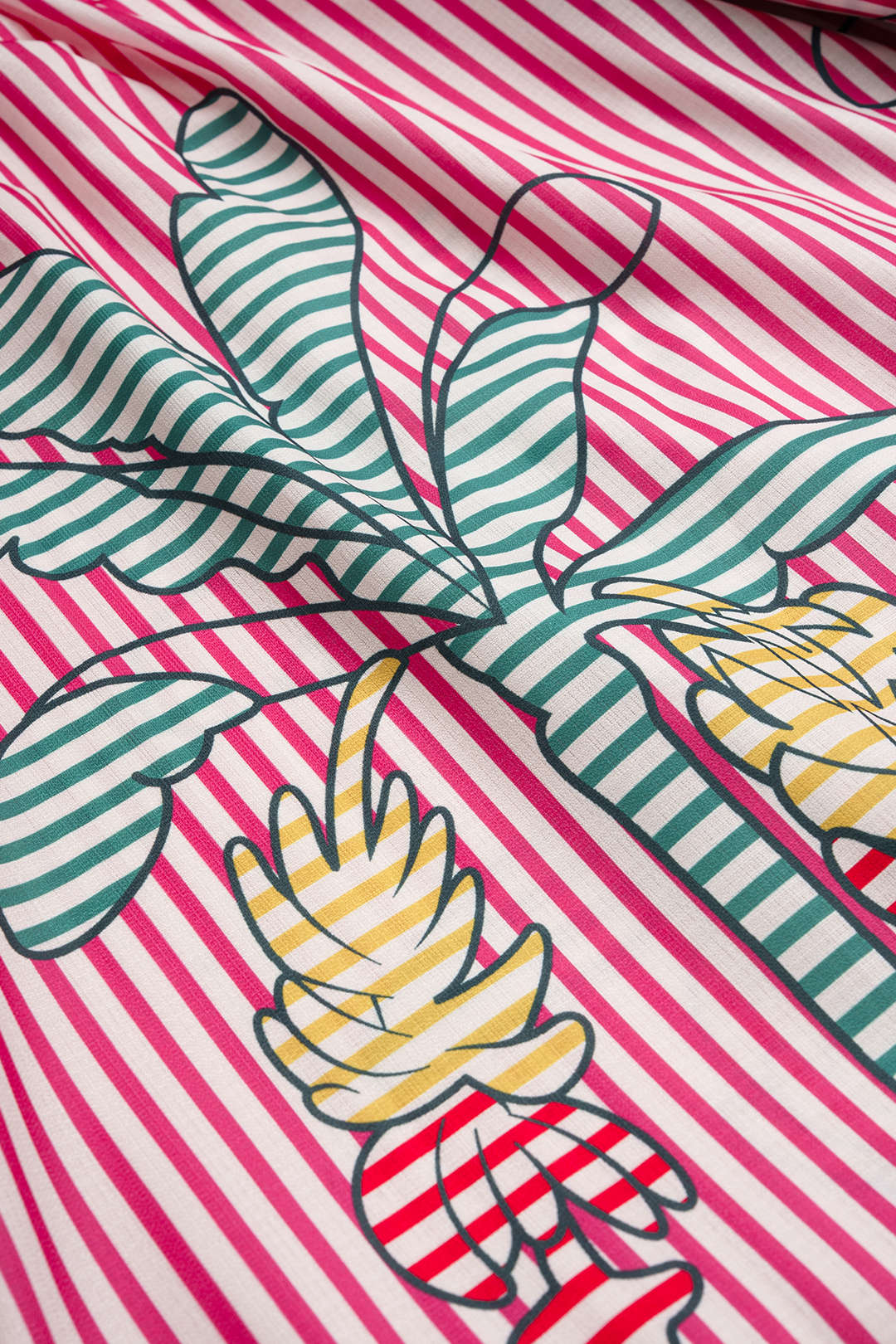 Stripes Floral Print V-Neck Slip Sleeveless Midi Dress - Image 3