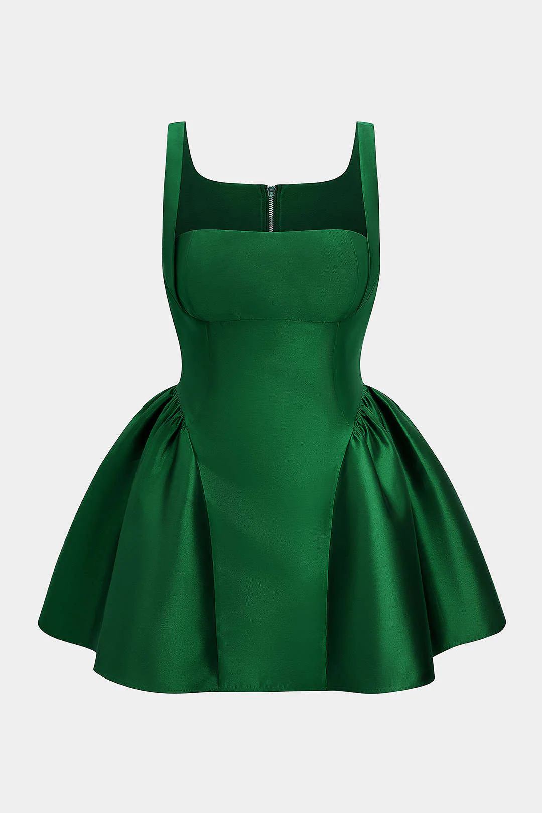 Plus Size Zipper Puff Hem Sleeveless Mini Dress - Image 12