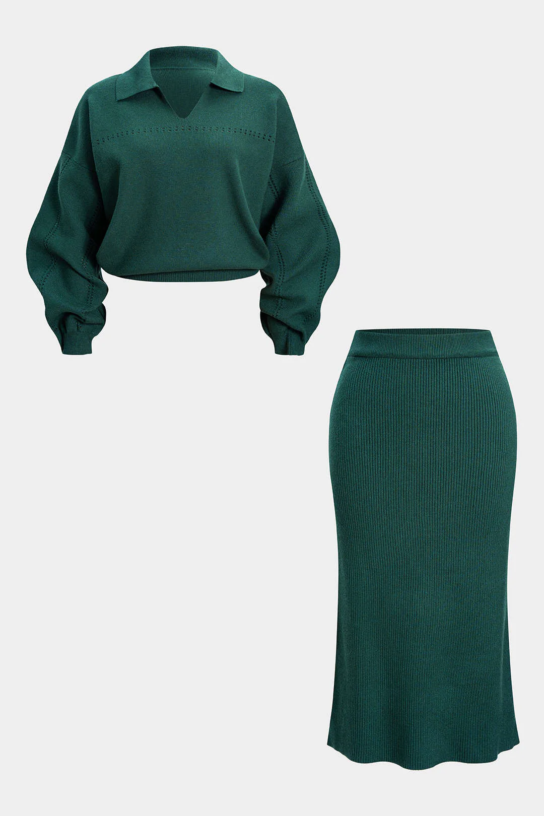 Plus Size Knit Cut Out Set