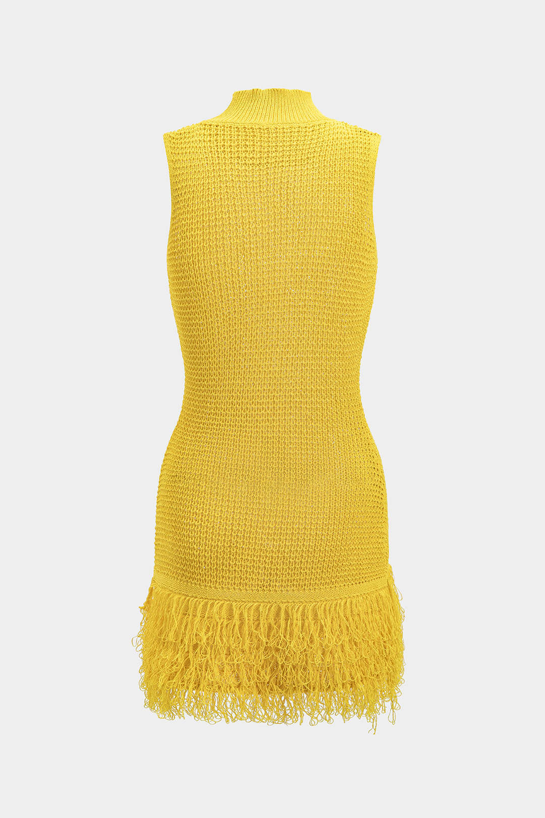 Knit Fringe Sleeveless Mini Dress - Image 2