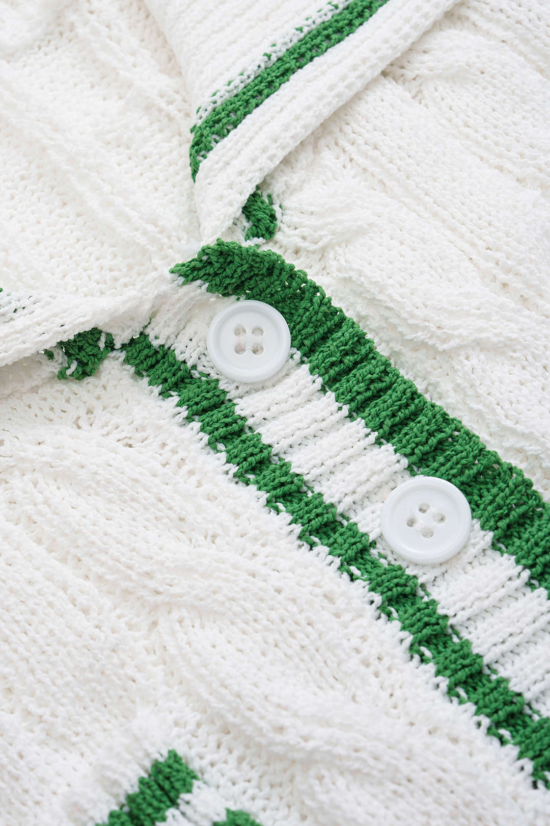 Contrast Knit Button Short-Sleeve Top - Image 3
