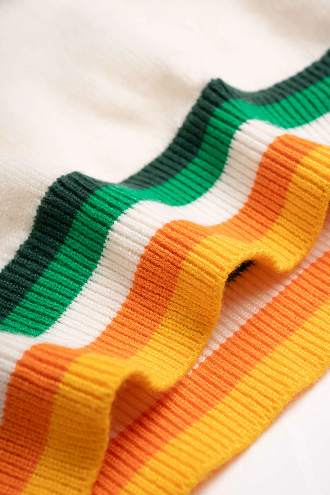 Knit Stripes Print Round Neck Short Sleeve Top - Image 3