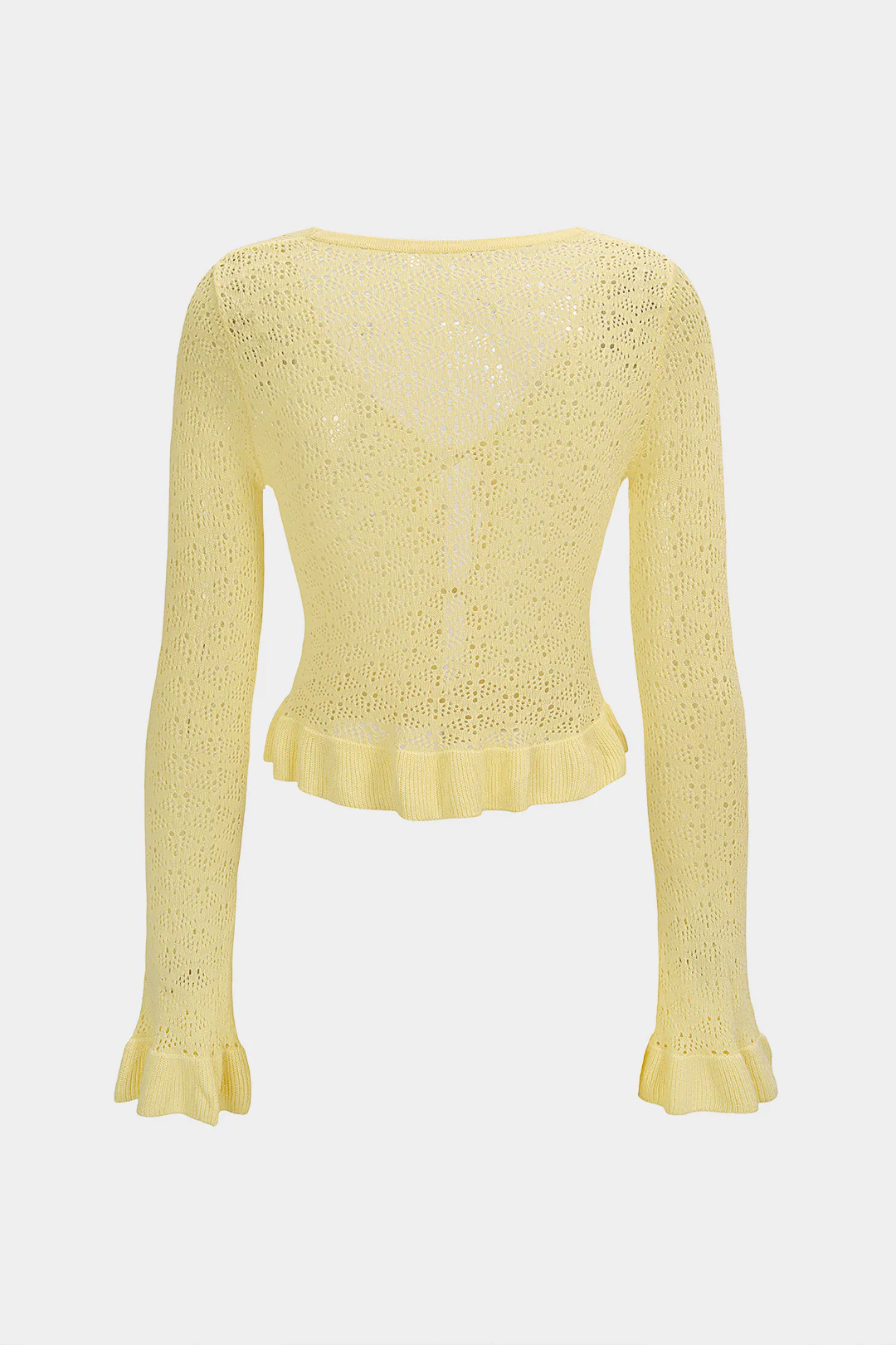 Open Knit Tie Front Cardigan - Image 2