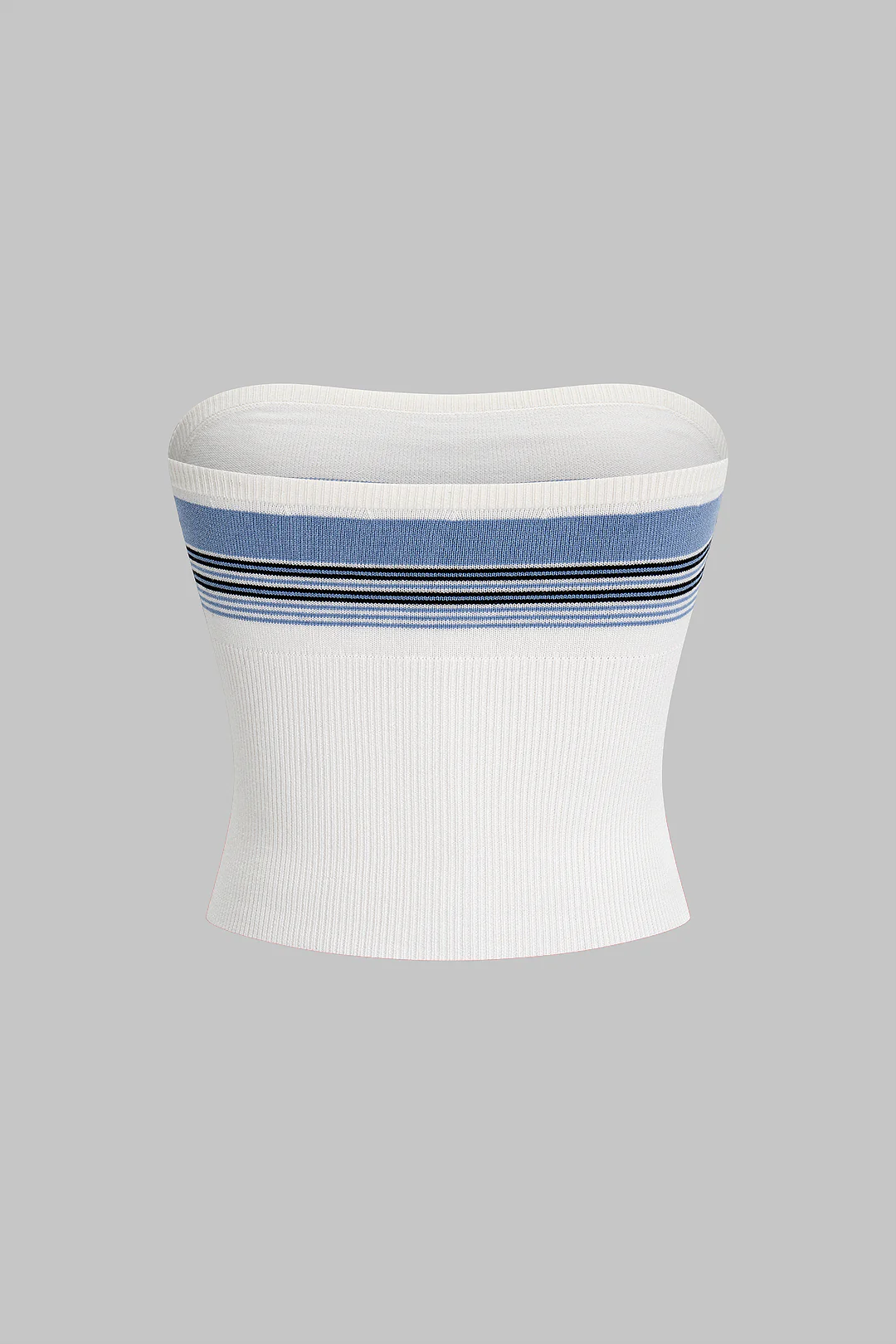 Knit Stripes Print Tube Top - Image 2