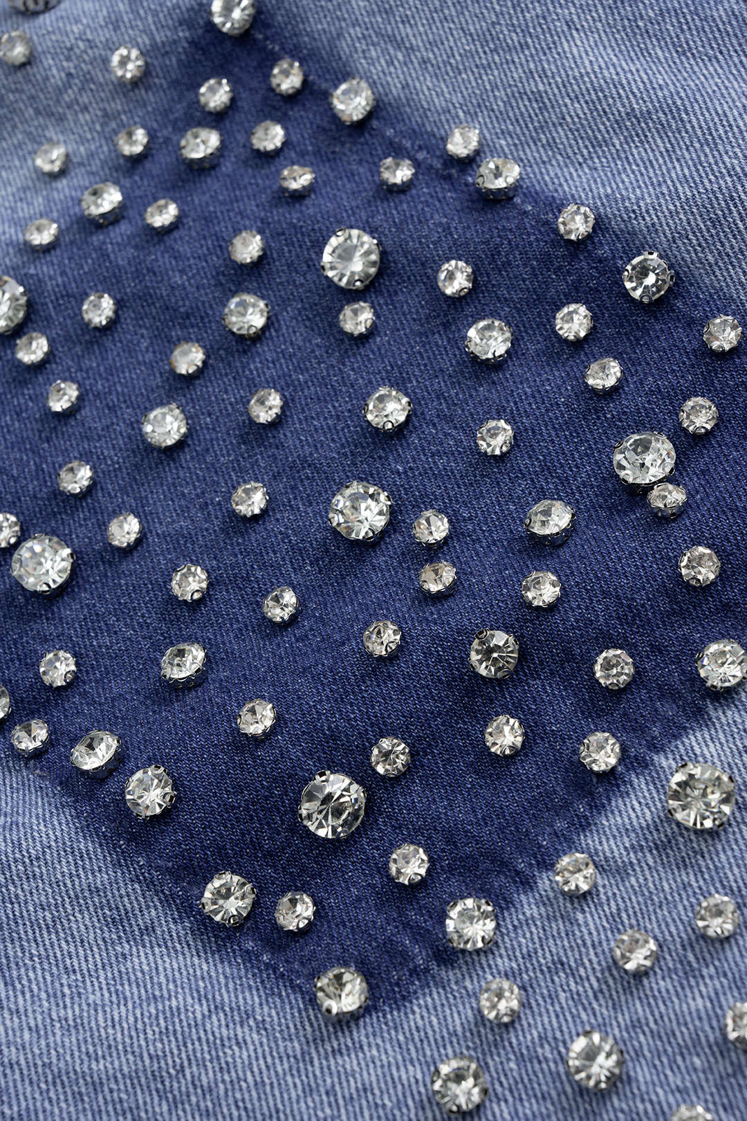 Denim Rhinestone Decor Outerwear - Image 4