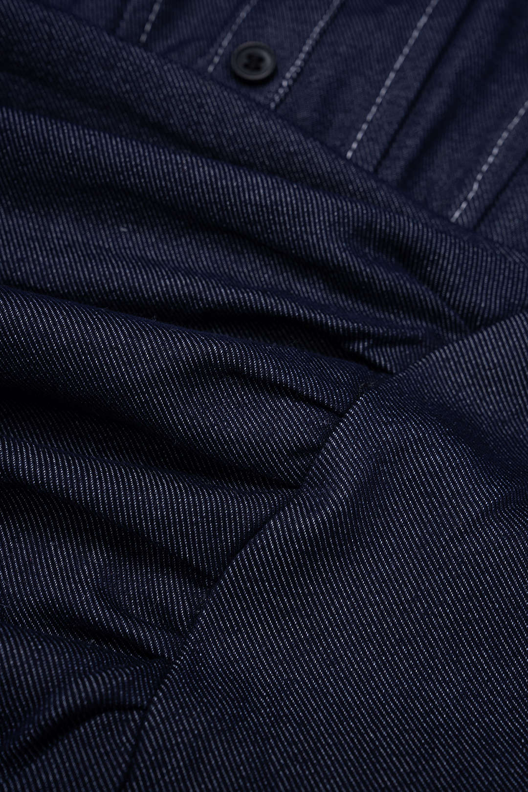 Denim Ruched Asymmetrical Long Sleeve Mini Dress - Image 5