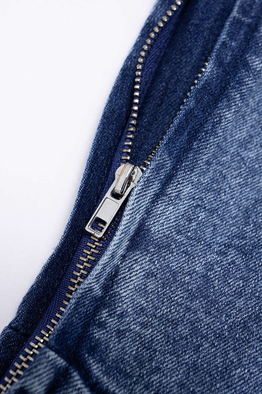 Denim One Shoulder Cut Out Asymmetrical Slit Zipper Midi Dress - Image 3
