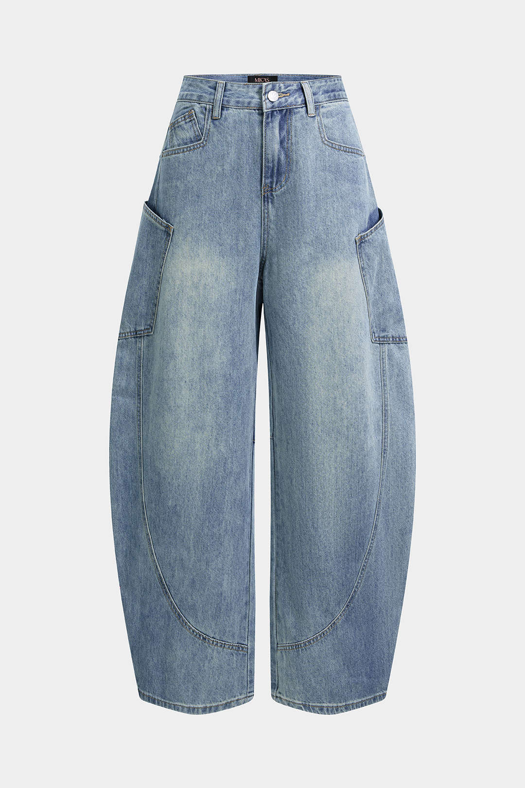 Denim Pocket High Waist Jeans