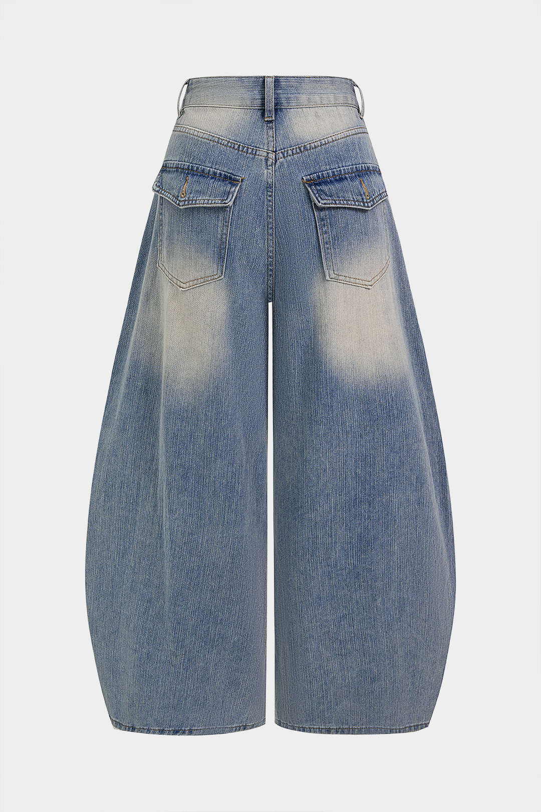 Denim Asymmetrical Ripped High Waist Jeans - Image 2