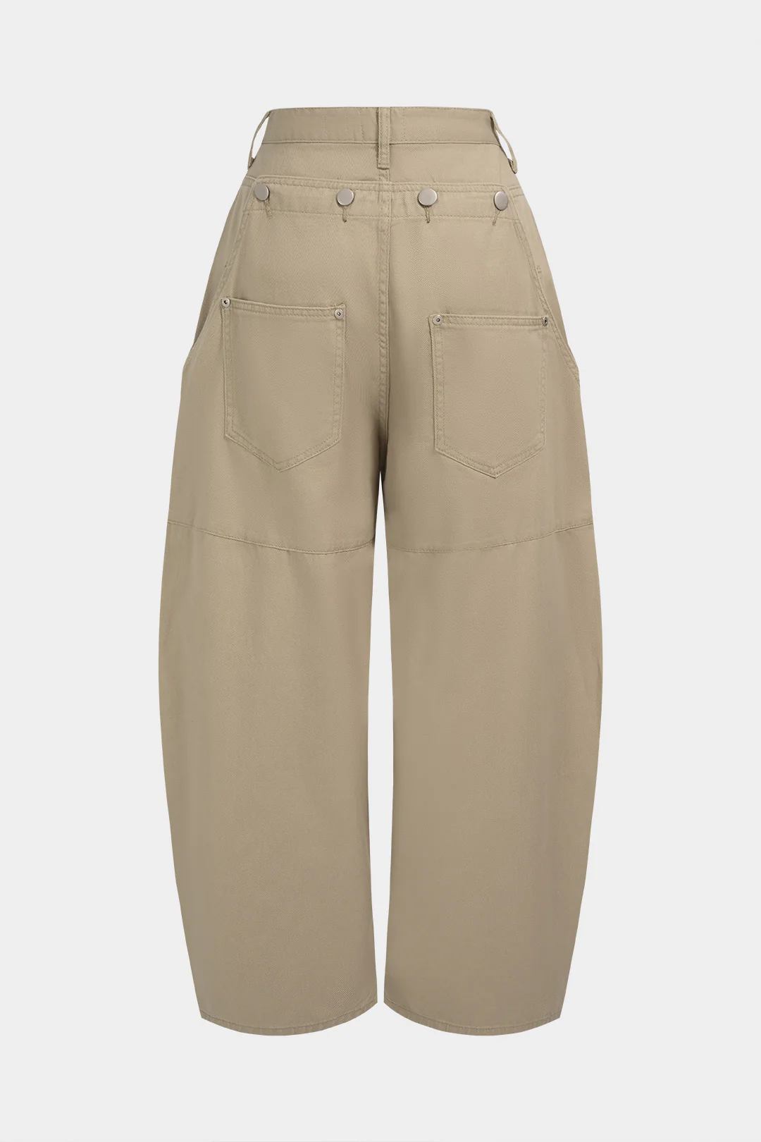 Denim Metallic Button Asymmetrical Pocket Jeans - Image 3