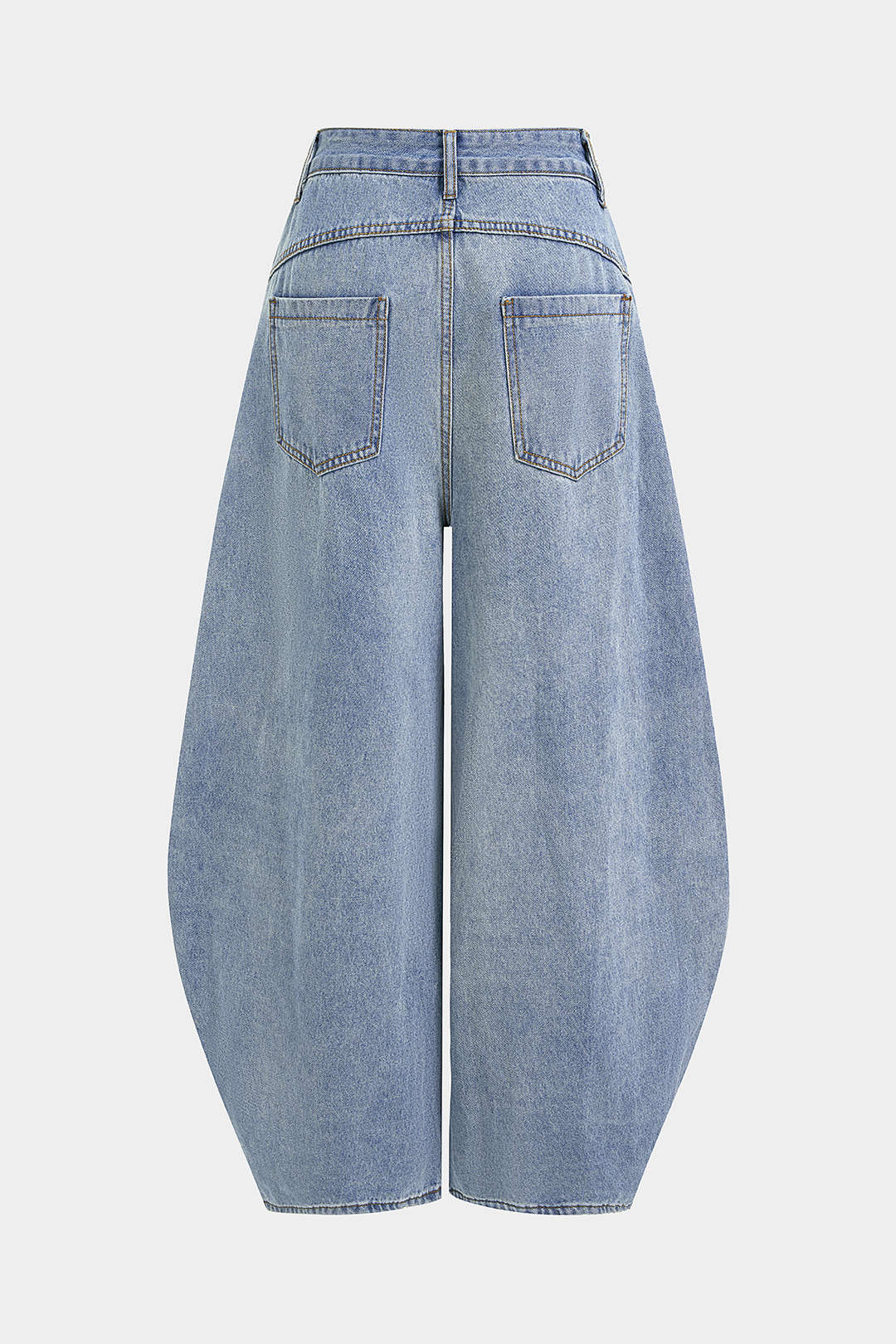 Denim Metallic Buckle Wide Leg Jeans - Image 3