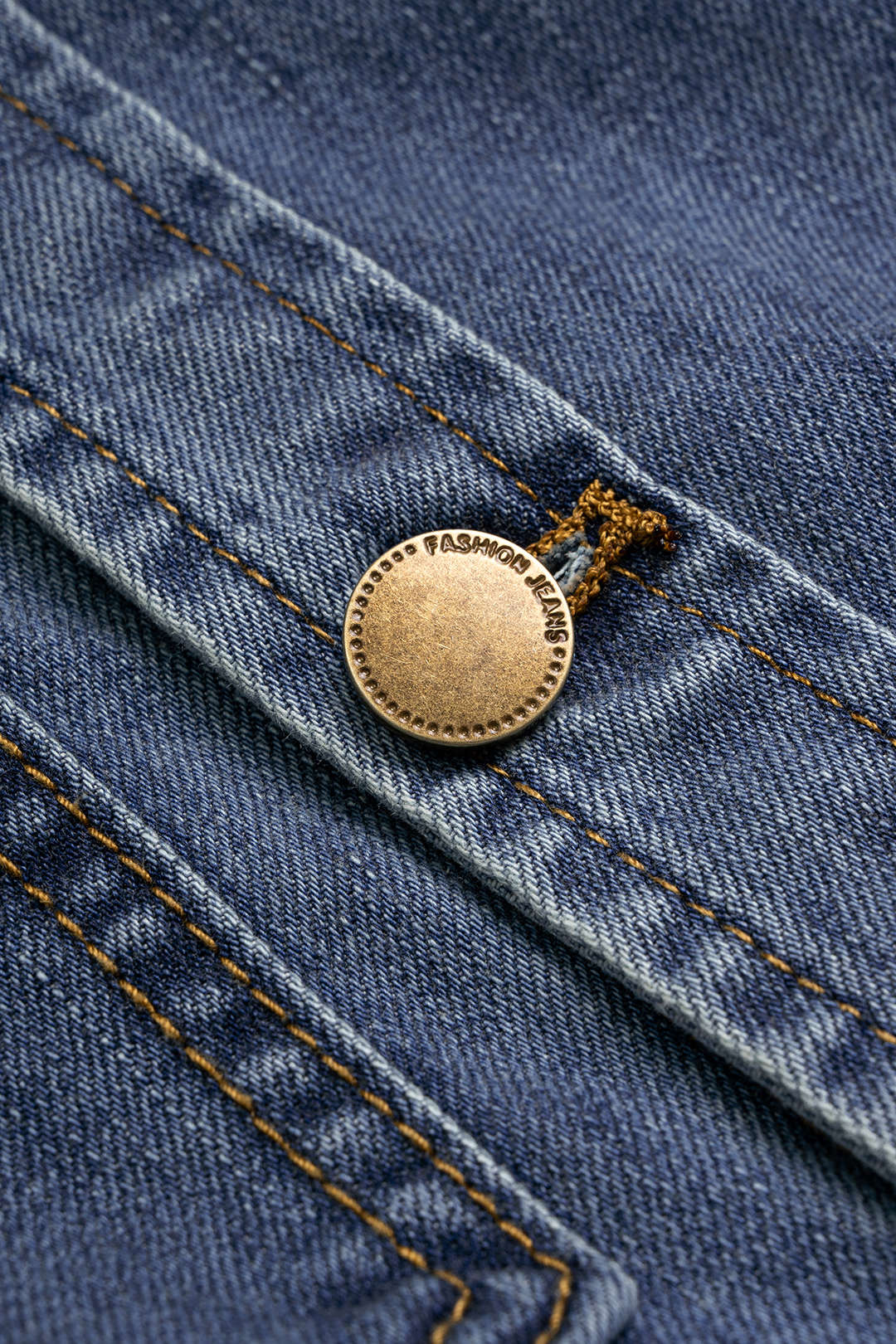 Denim Button Pocket Short Sleeve Shirt And Skirt Set - Image 5