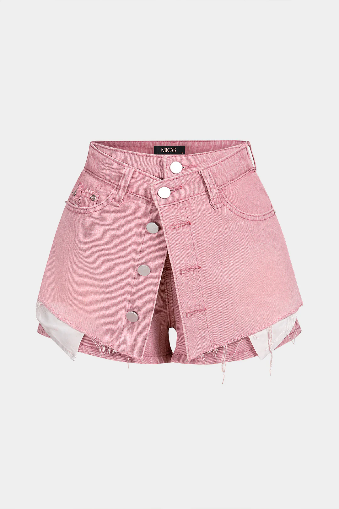 Denim Button Pocket Shorts