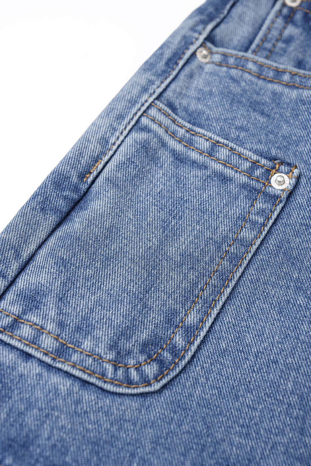 Denim Asymmetrical Pocket Shorts - Image 3