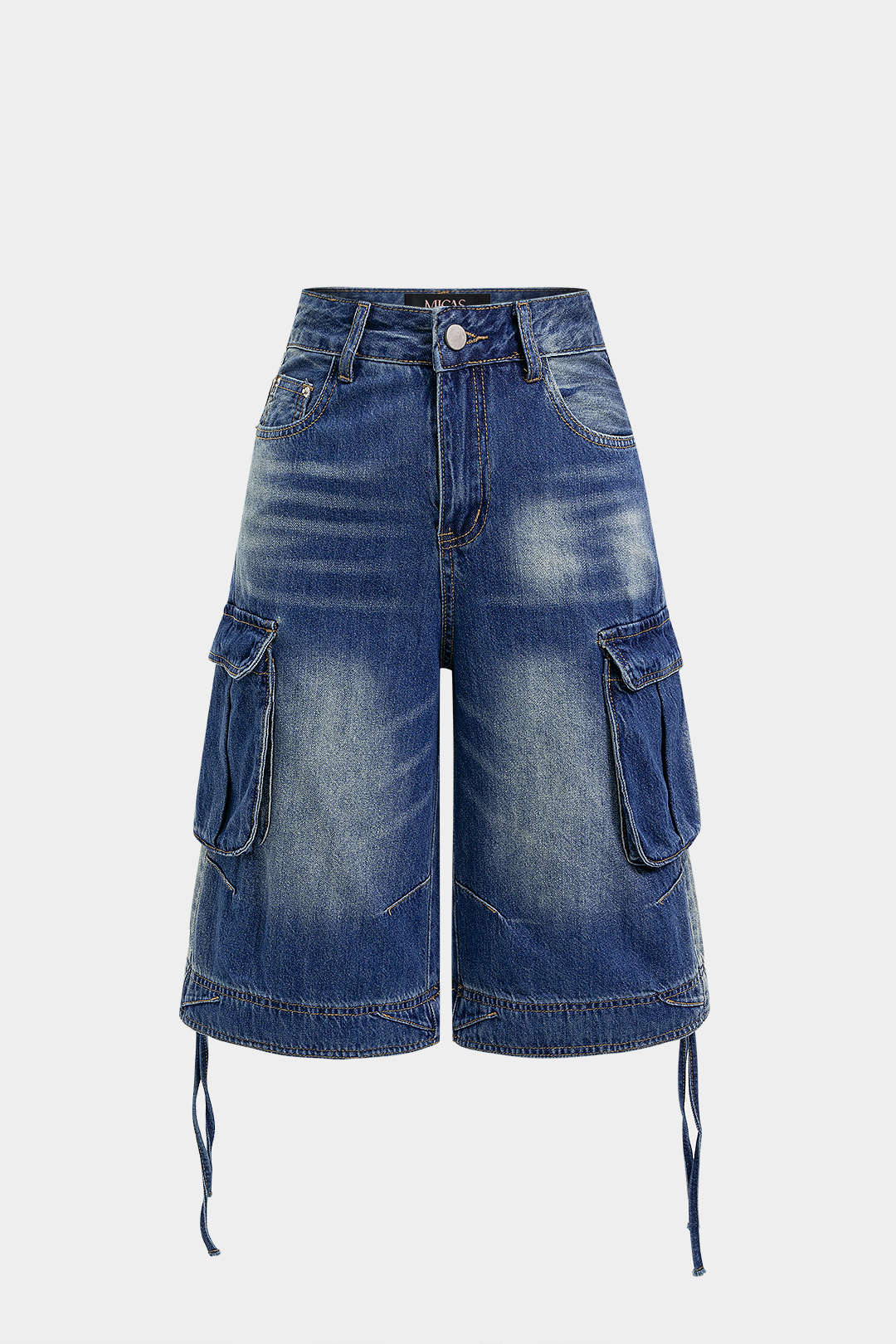 Denim Pocket Tie-Up Shorts