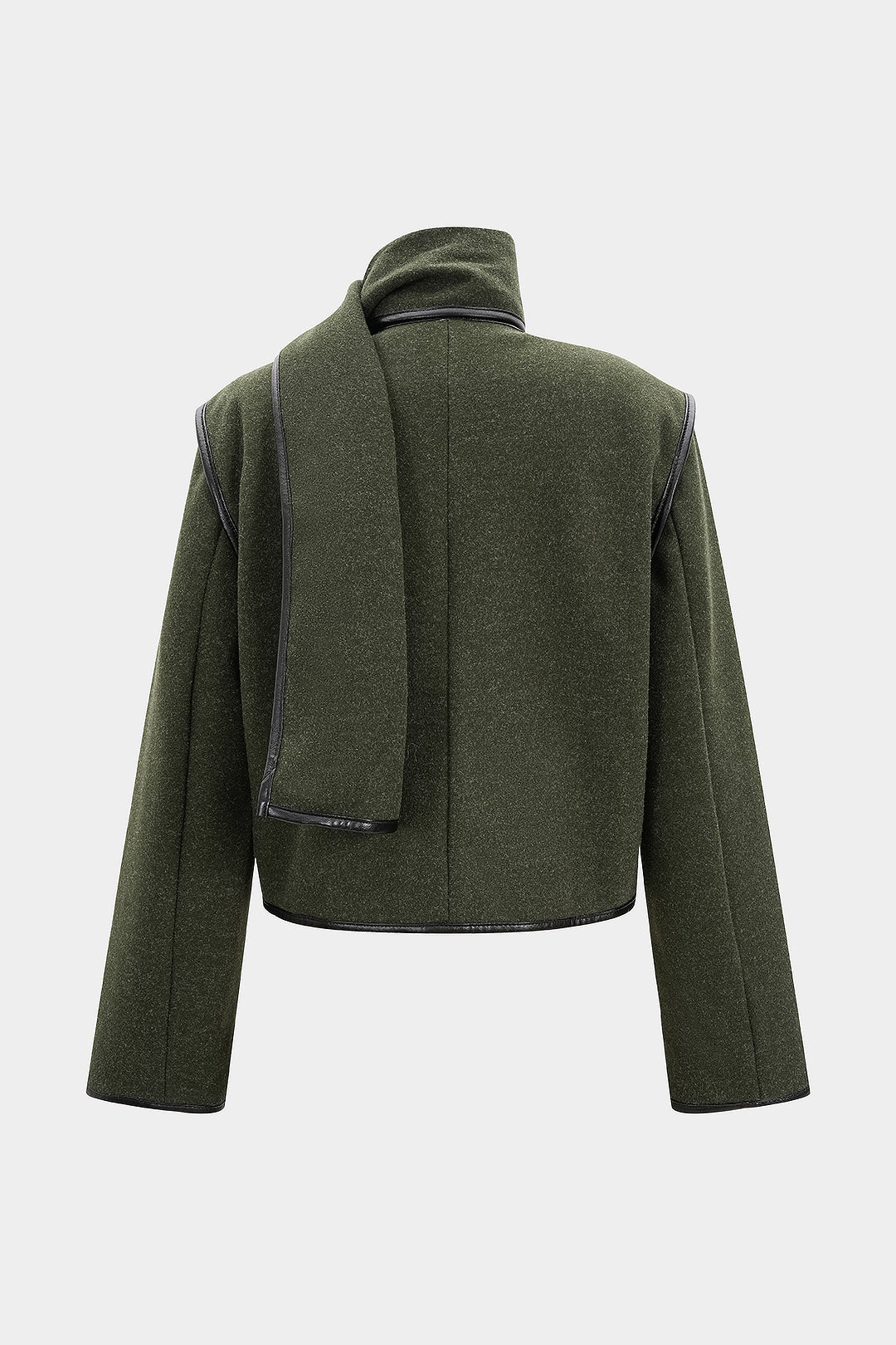 Woolen Piping Scarf Coat - Image 2